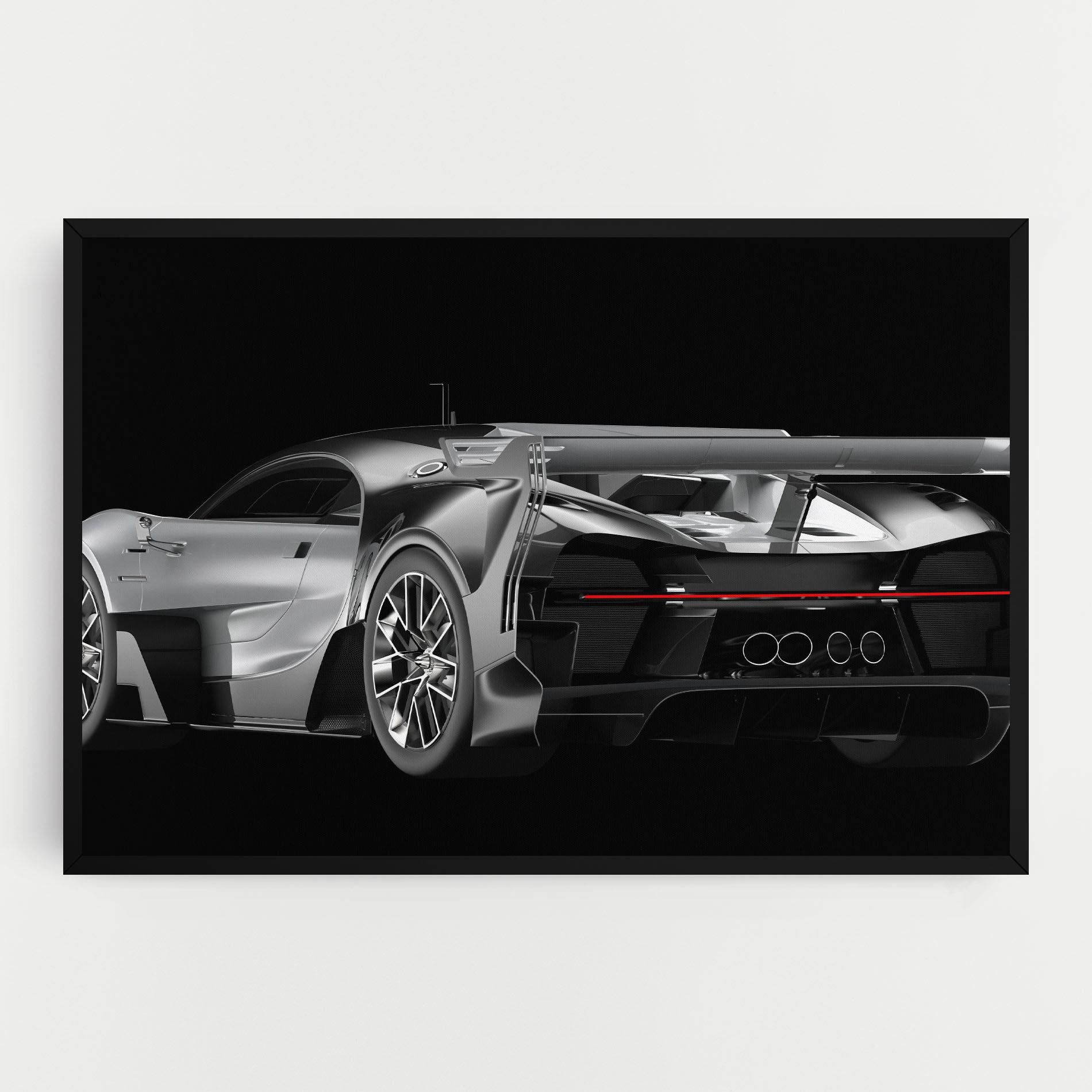 Картина на платно Black Rear Hypercar mockup 0