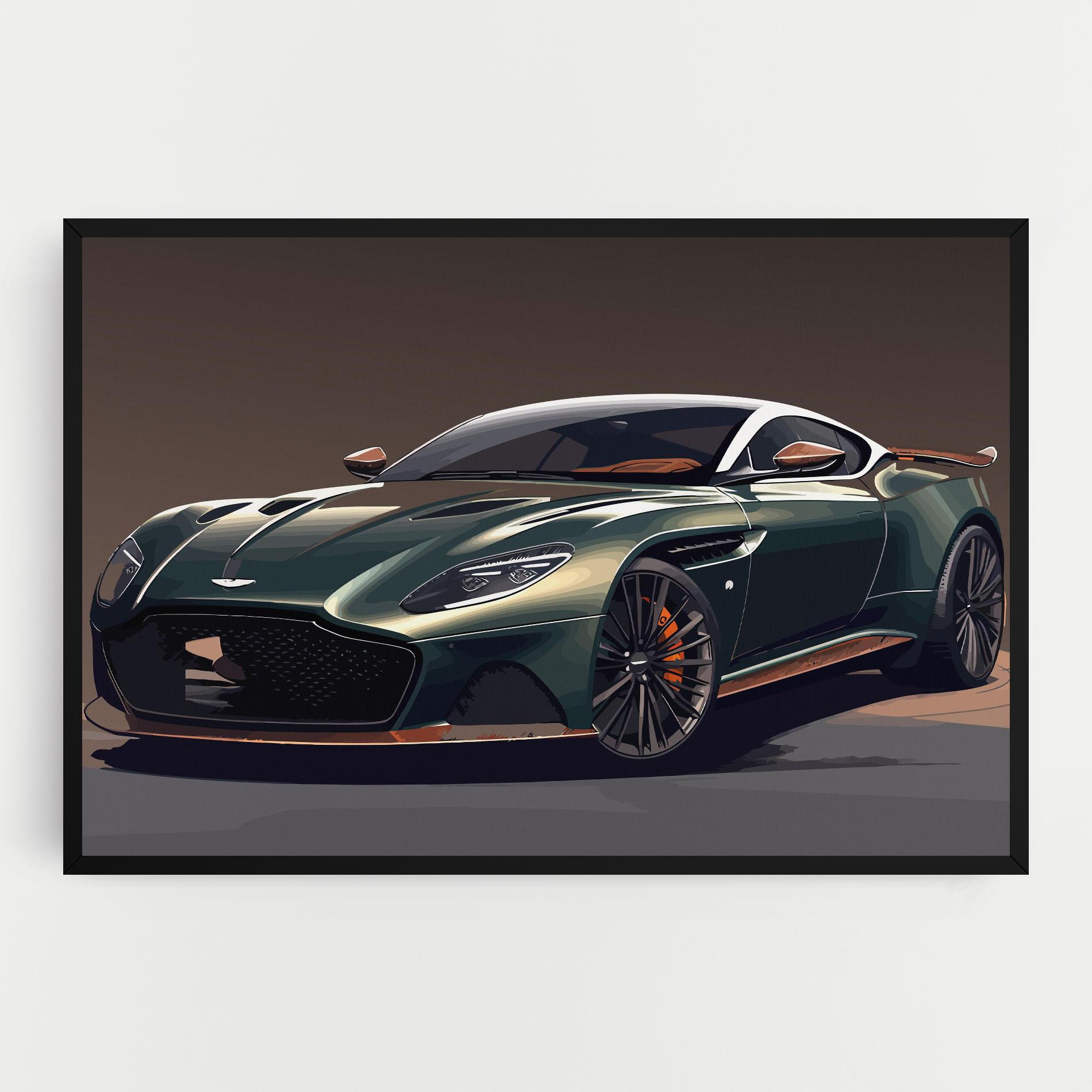 Картина на платно Dark Green Car mockup 0