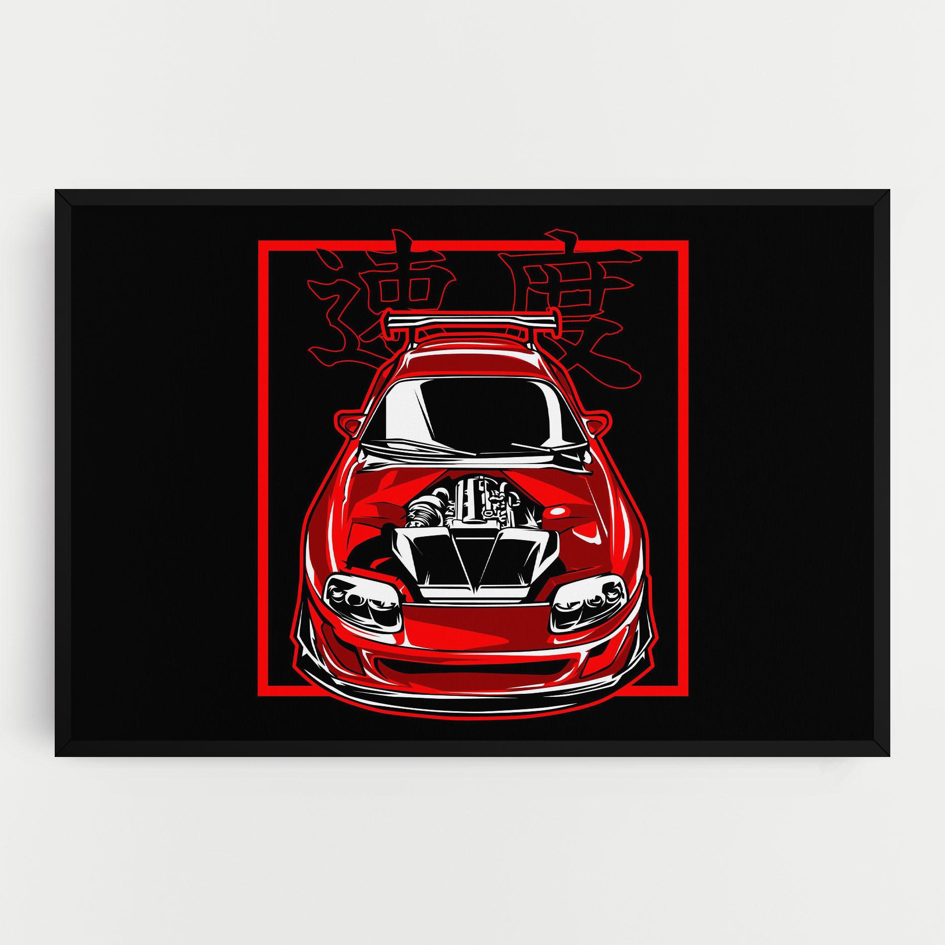 Картина на платно Japanese Red Car mockup 0