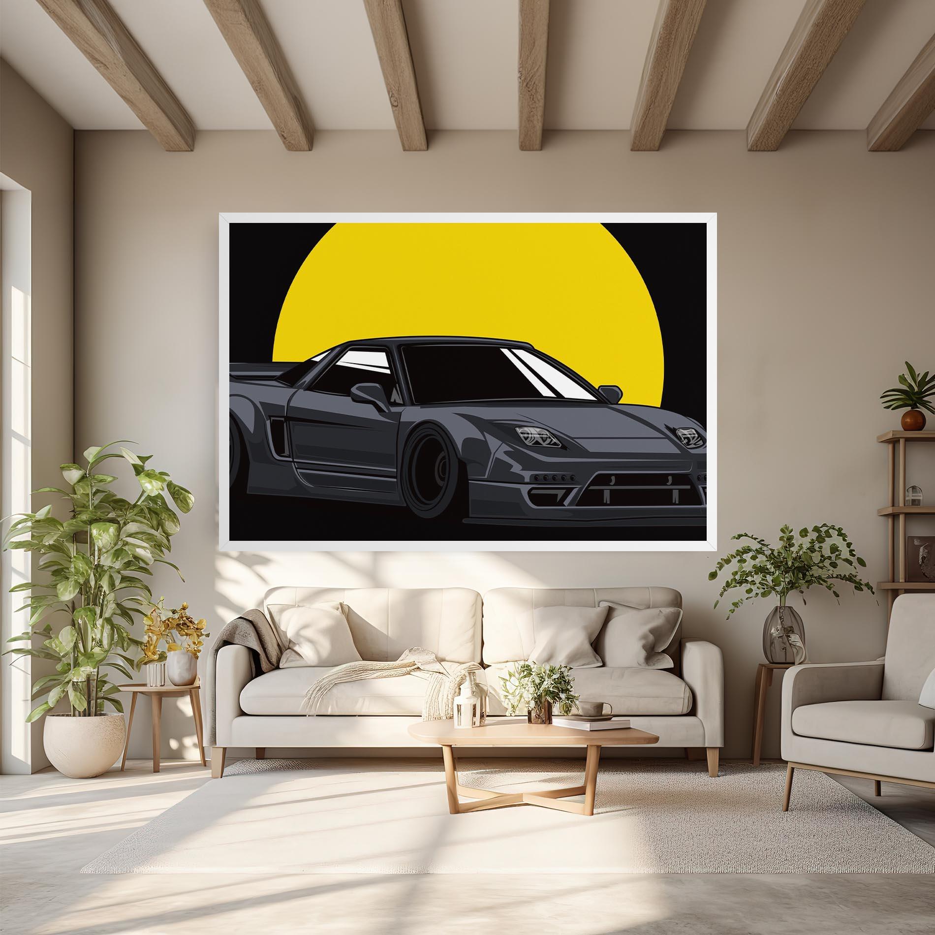 Картина на платно Yellow Sun Car mockup 6