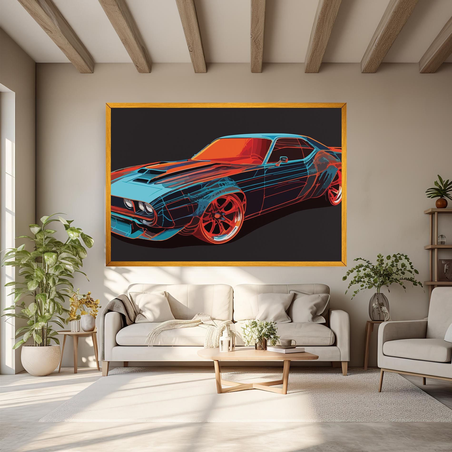Blue Orange Car mockup 6