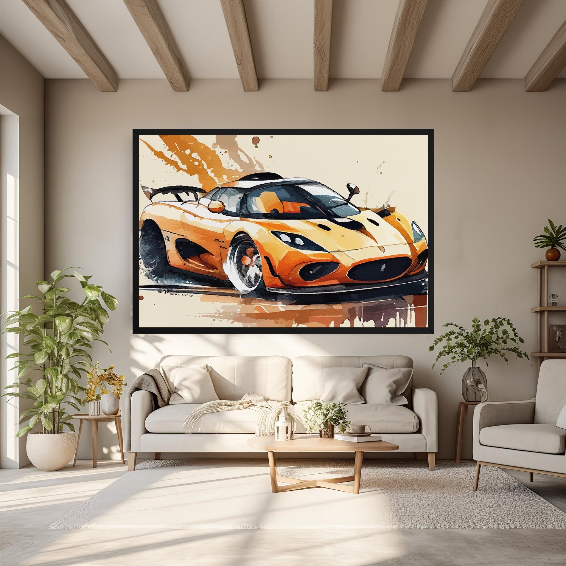 Orange Paint Car mockup 6