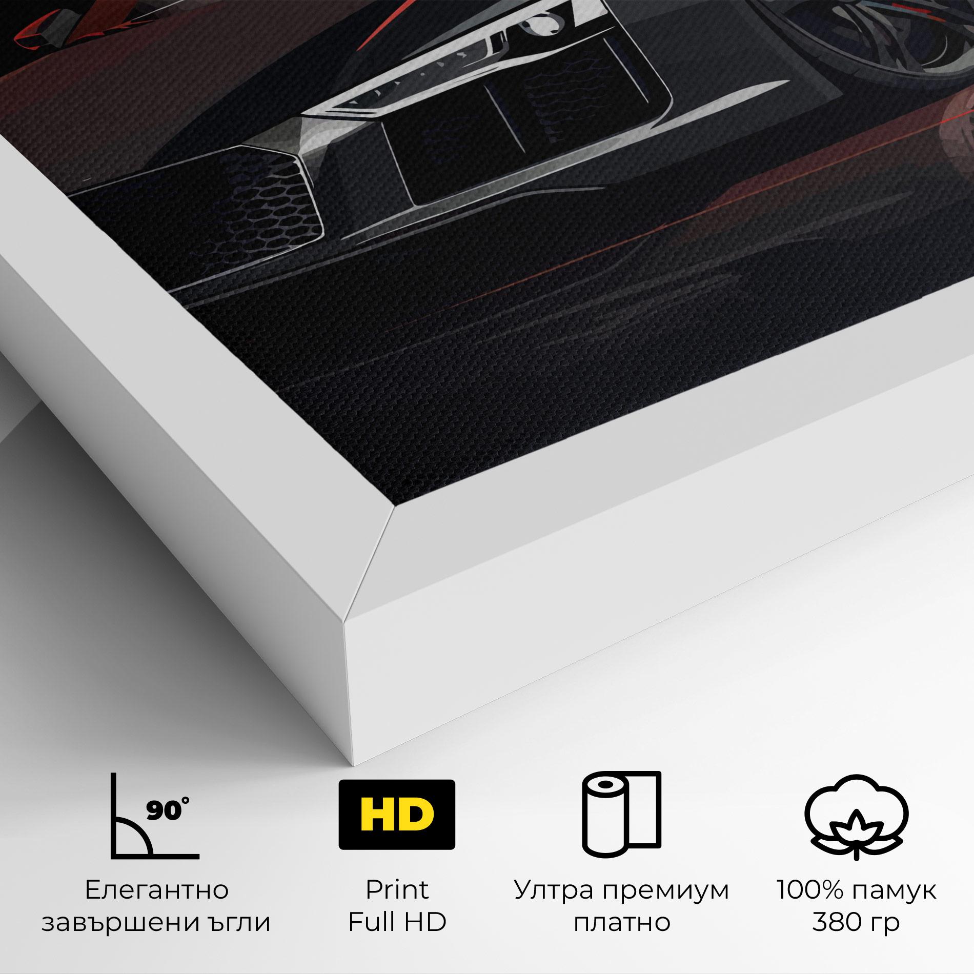Картина на платно Cool Grey Car mockup 4