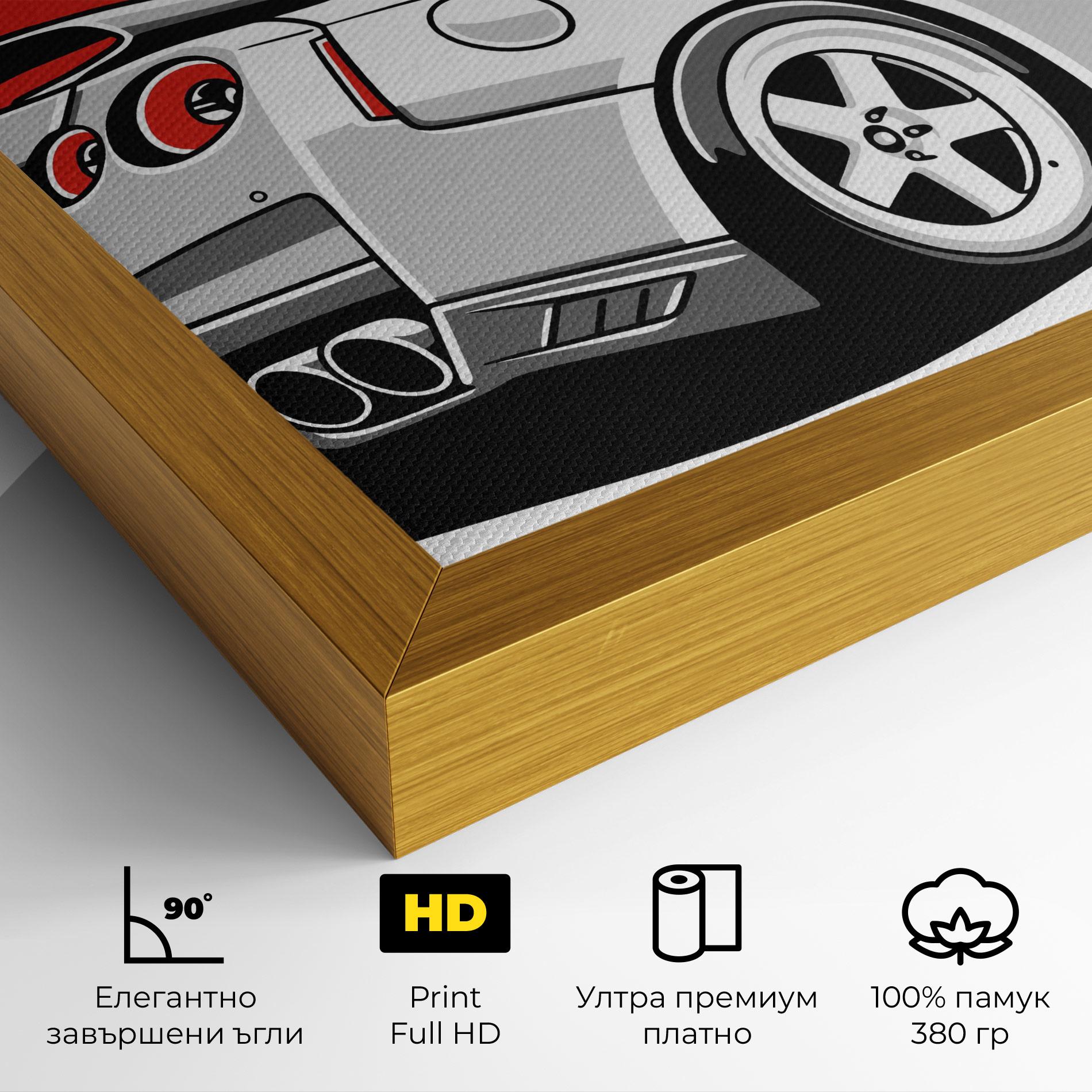 Картина на платно Grey Gtr Car mockup 4