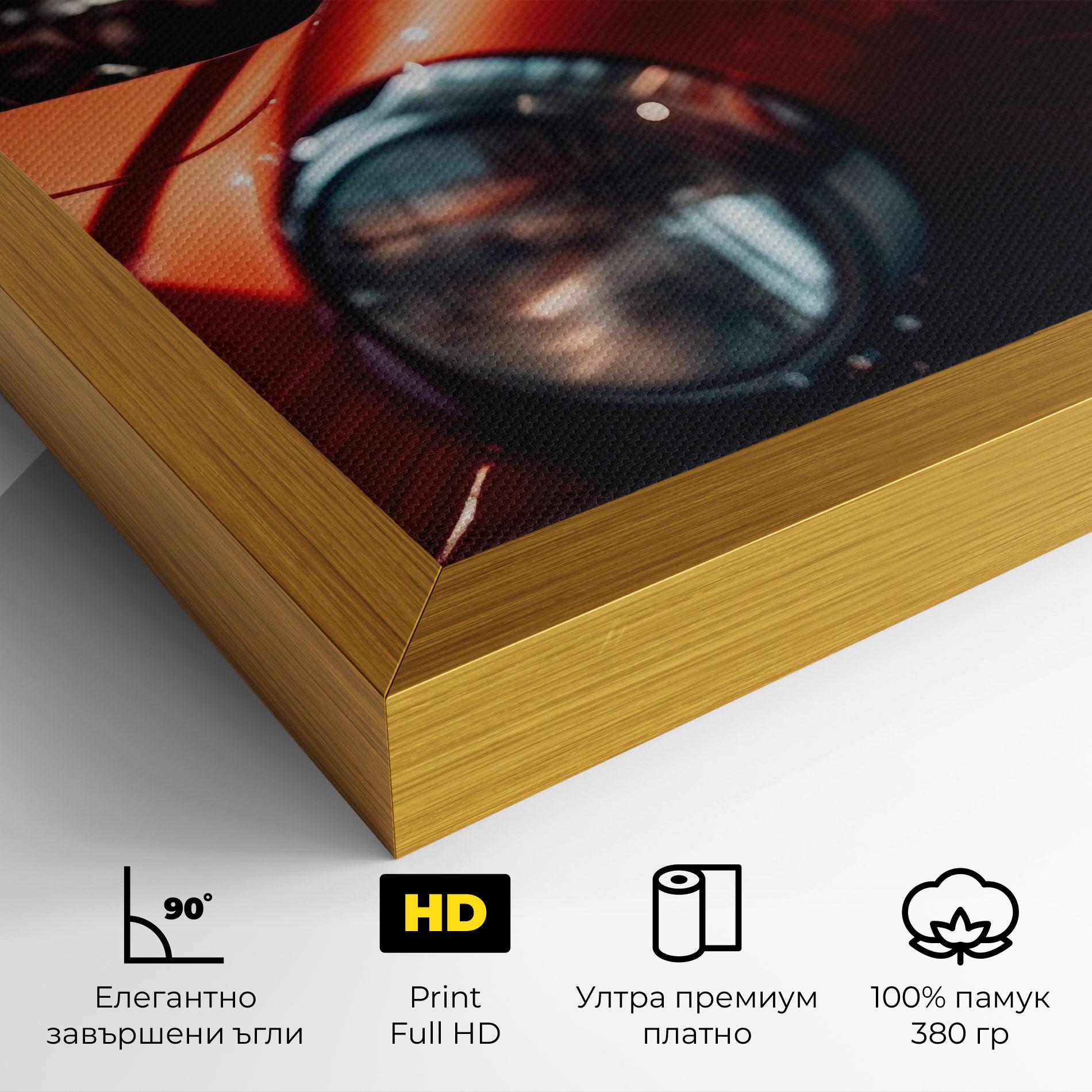 Картина на платно Old Vintage Red Car mockup 4