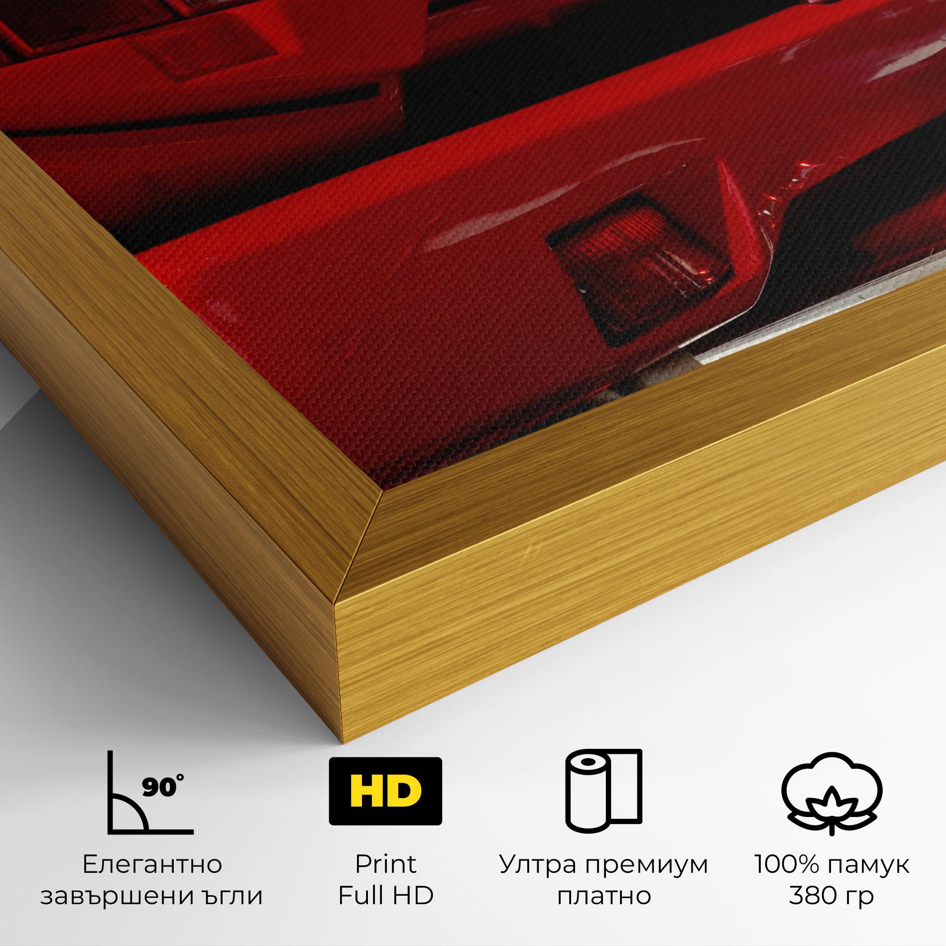 Картина на платно Red Rear Countach mockup 4