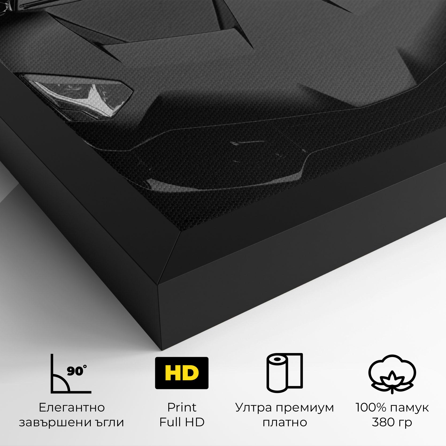 Картина на платно Black Matte Lambo mockup 4