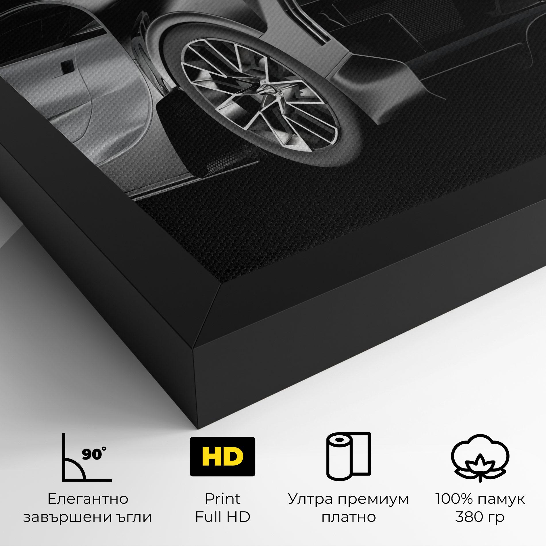 Картина на платно Black Rear Hypercar mockup 4