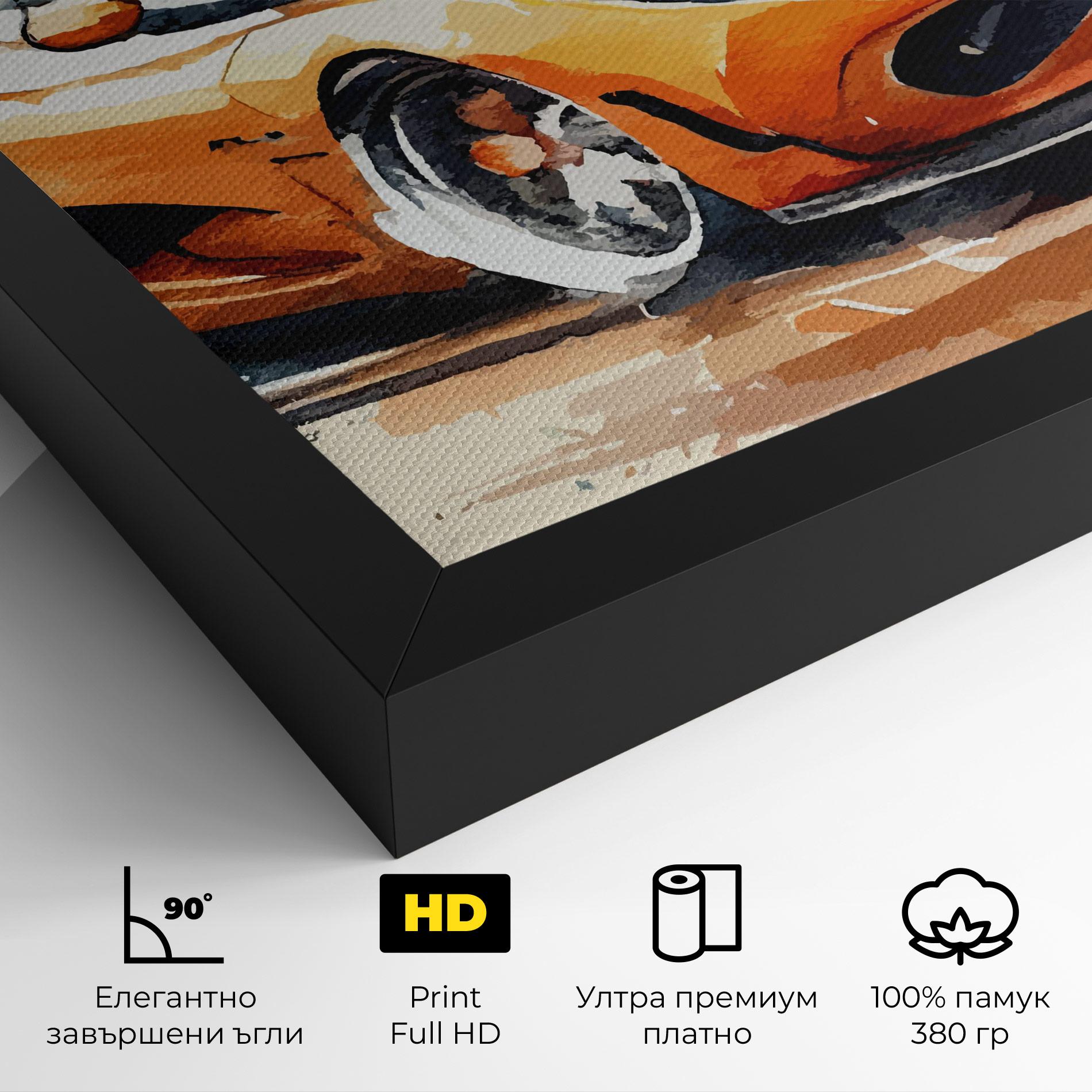Картина на платно Orange Paint Car mockup 4