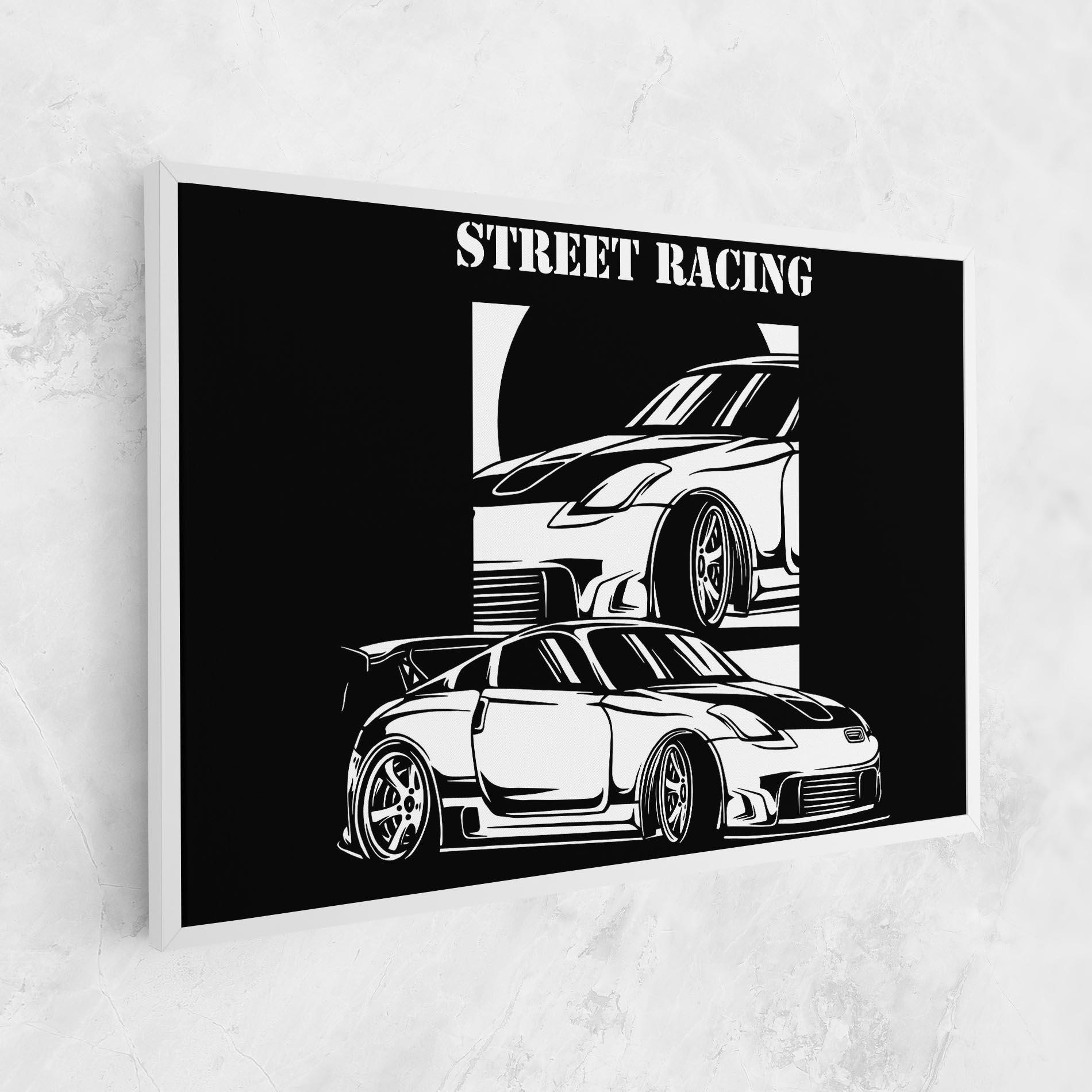 Картина на платно Car Street Racing mockup 1