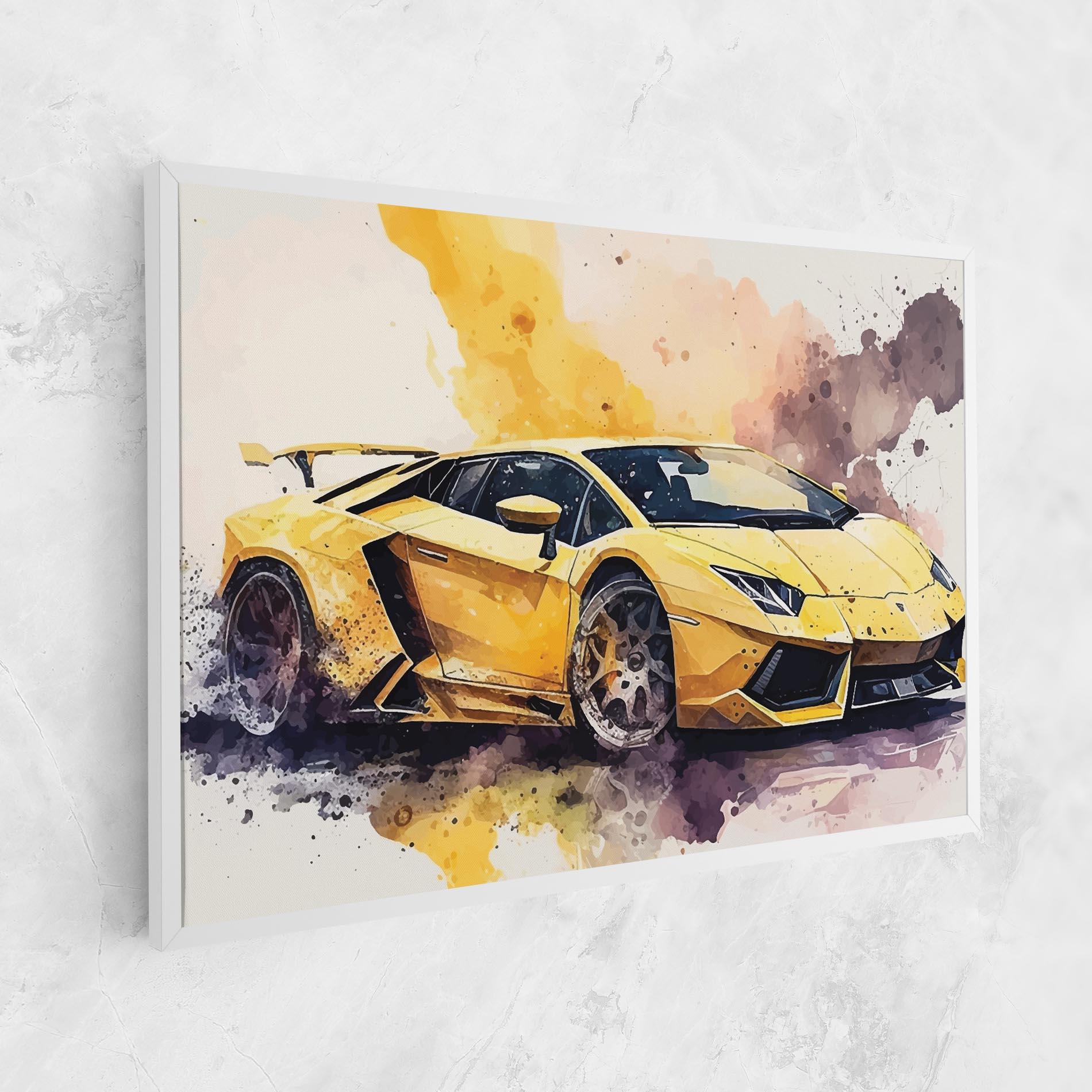 Картина на платно Watercolor Sport Car mockup 1