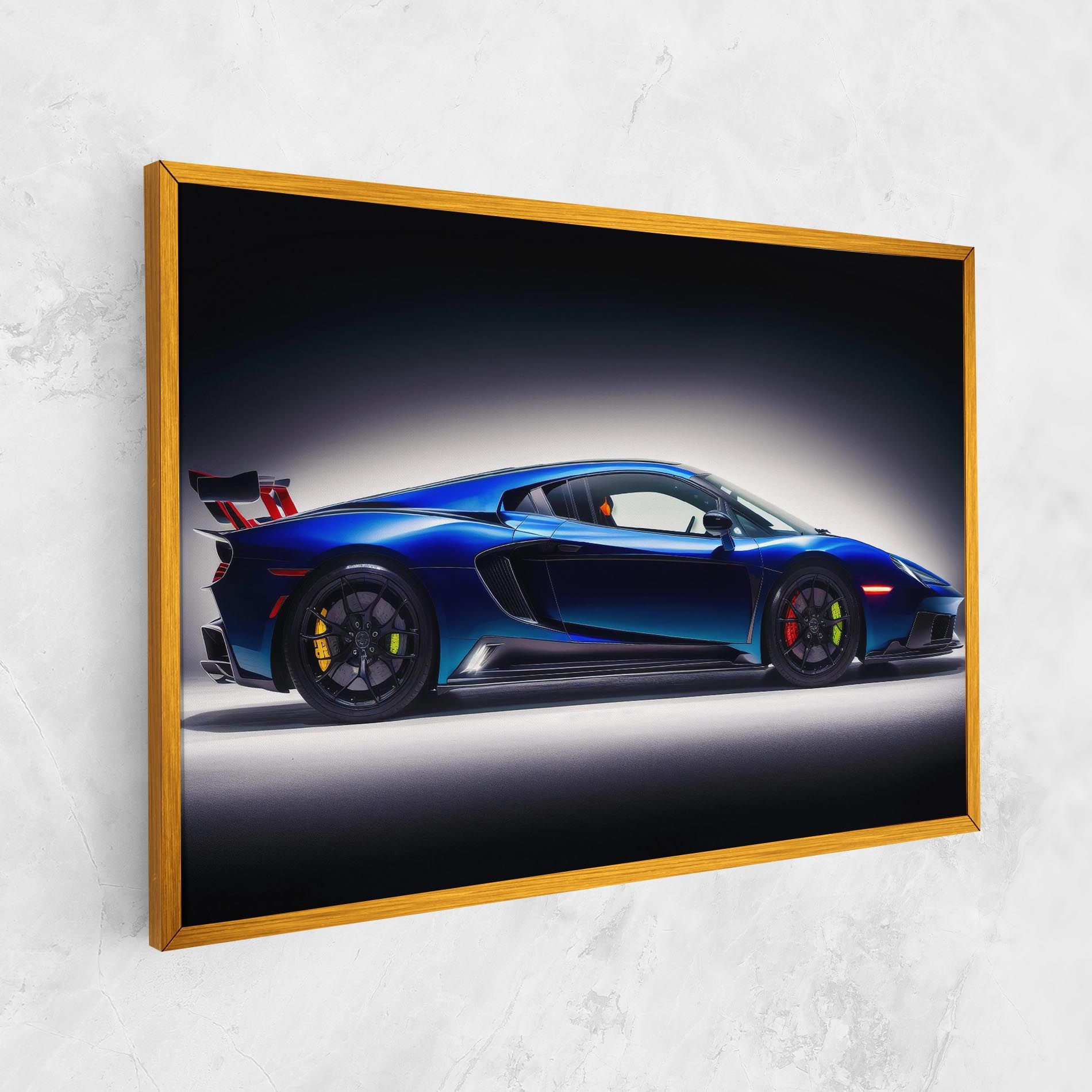 Blue Hypercar Side mockup 1