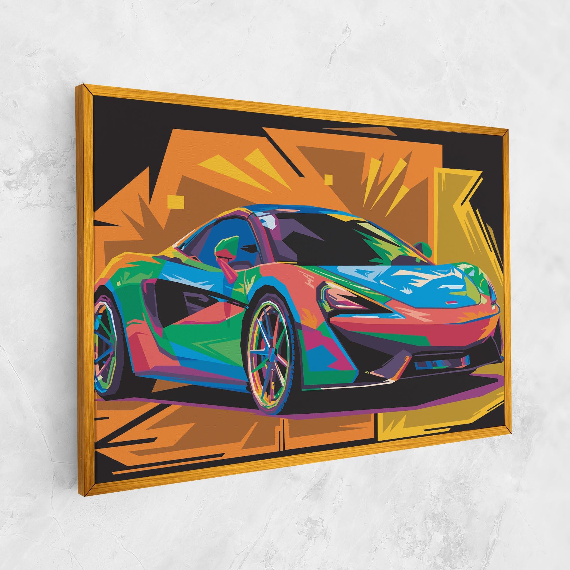 Картина на платно Colorful Sport Car mockup 1