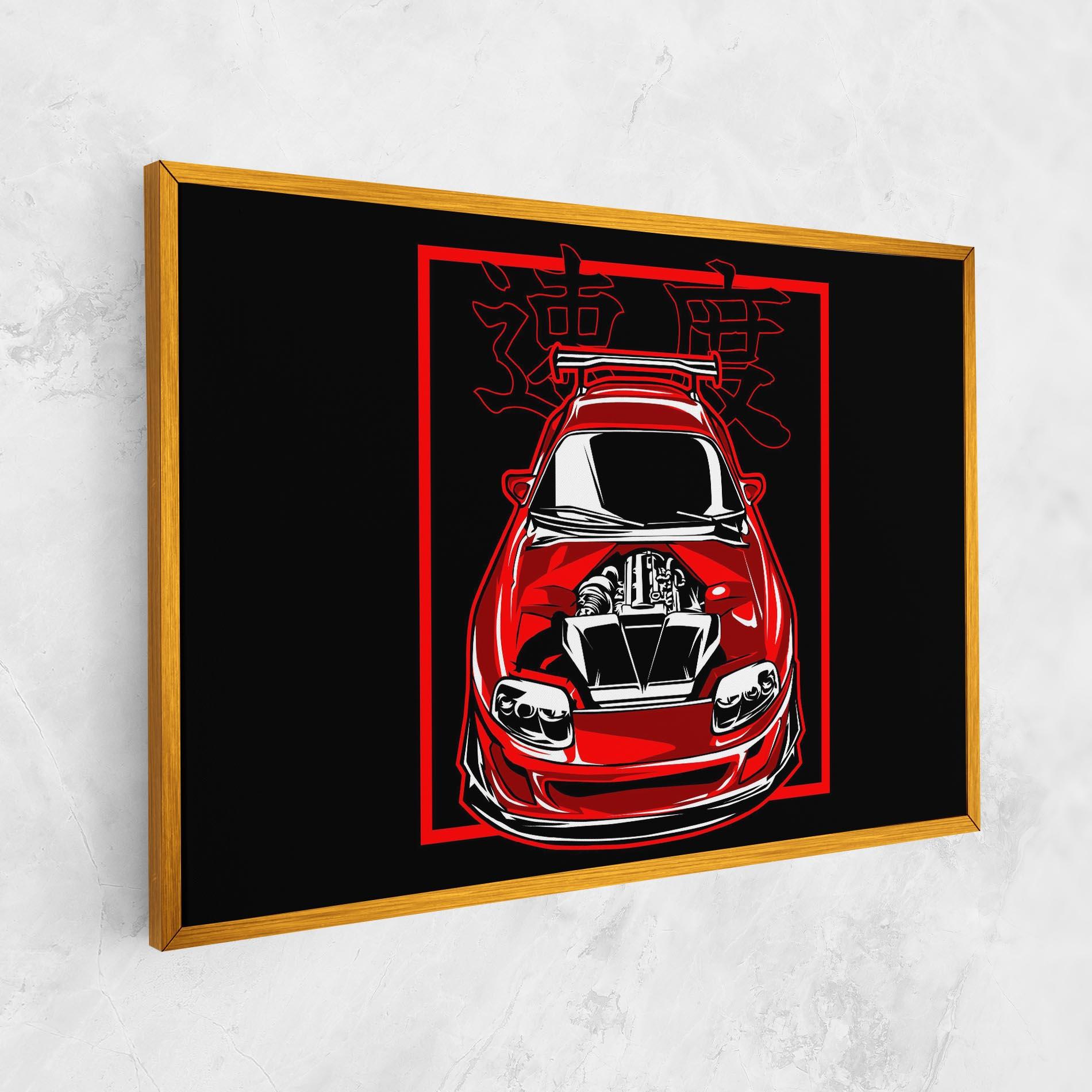 Картина на платно Japanese Red Car mockup 1