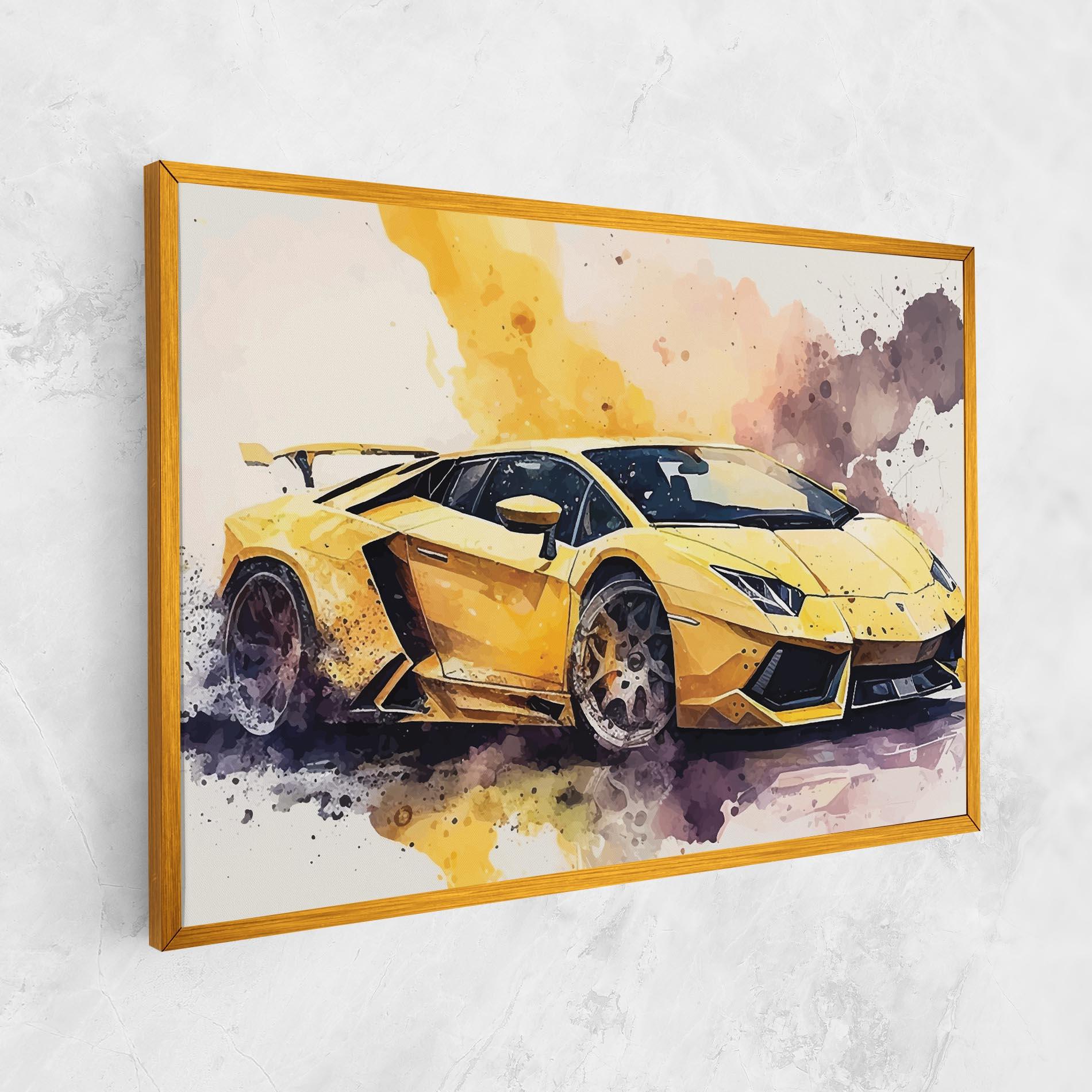 Картина на платно Watercolor Sport Car mockup 1