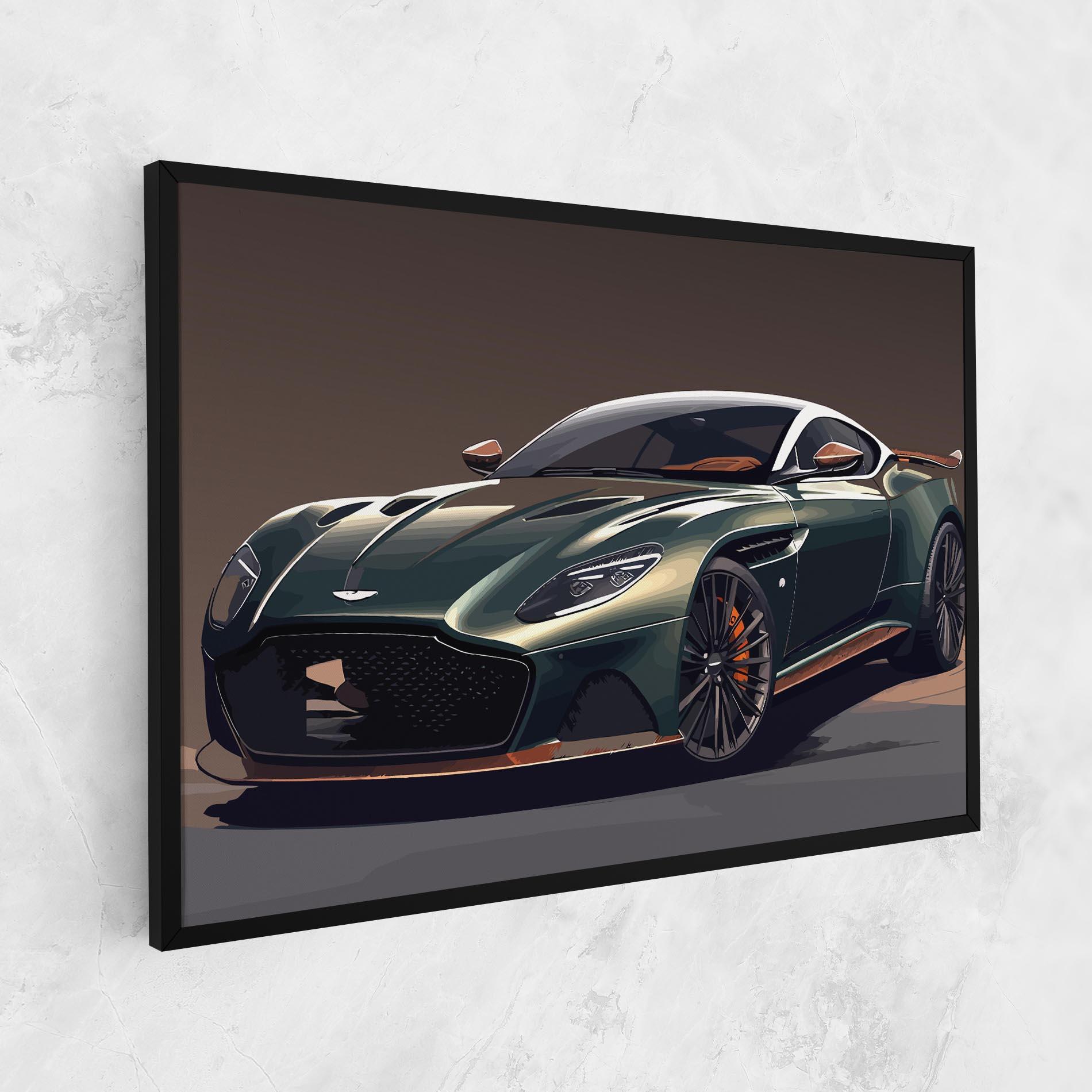Картина на платно Dark Green Car mockup 1