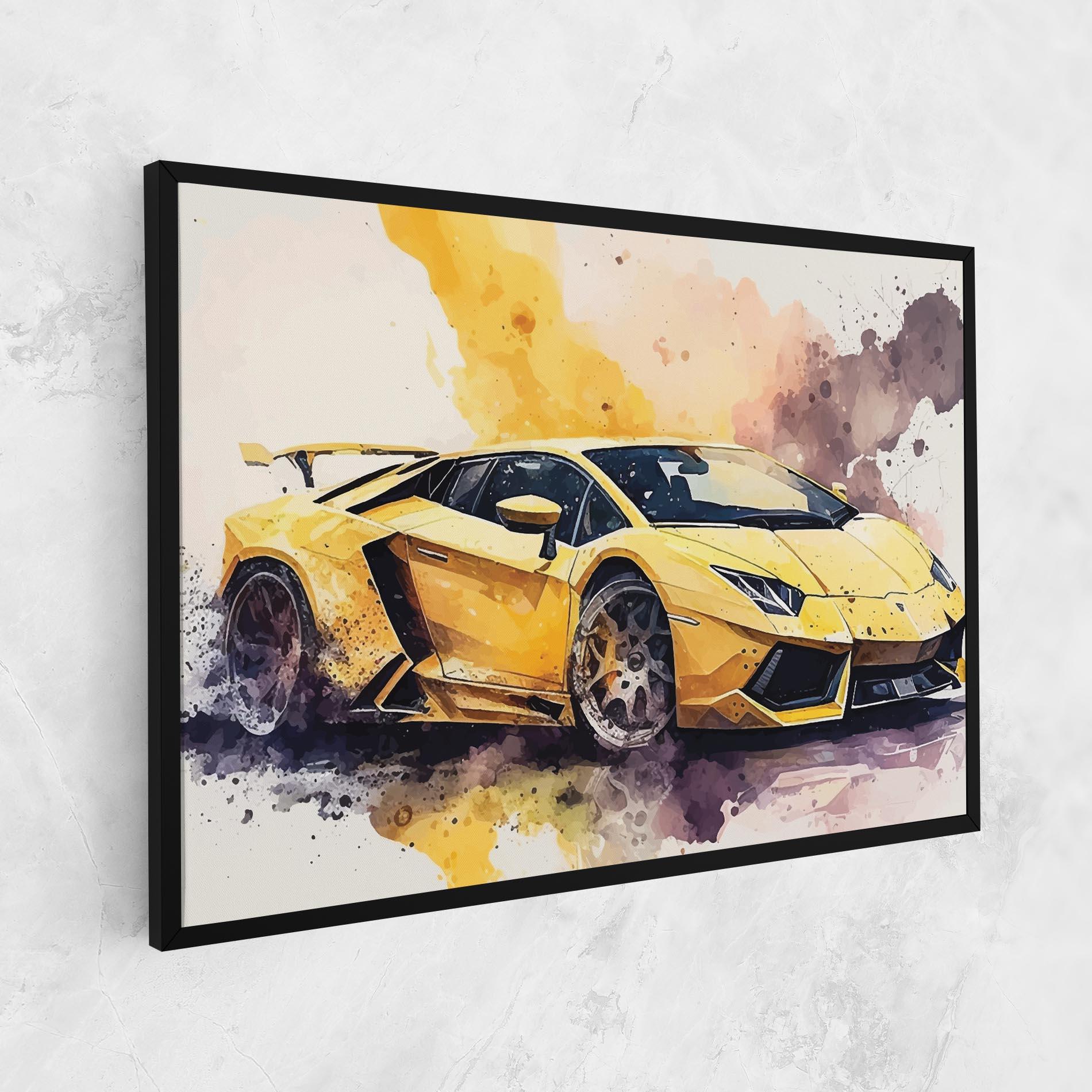 Картина на платно Watercolor Sport Car mockup 1
