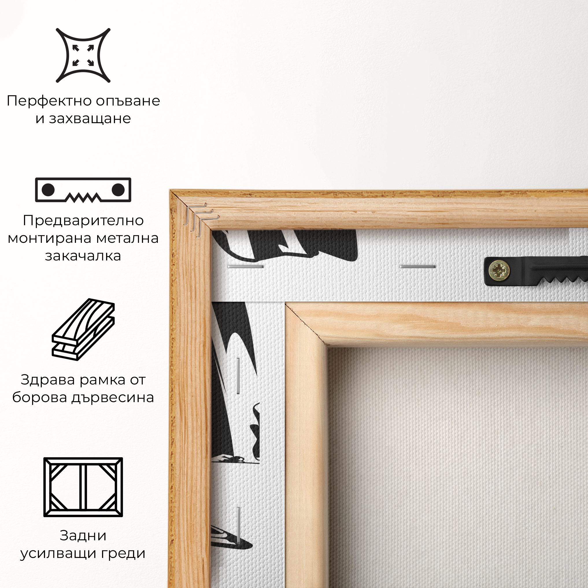 Картина на платно Black White Car mockup 5