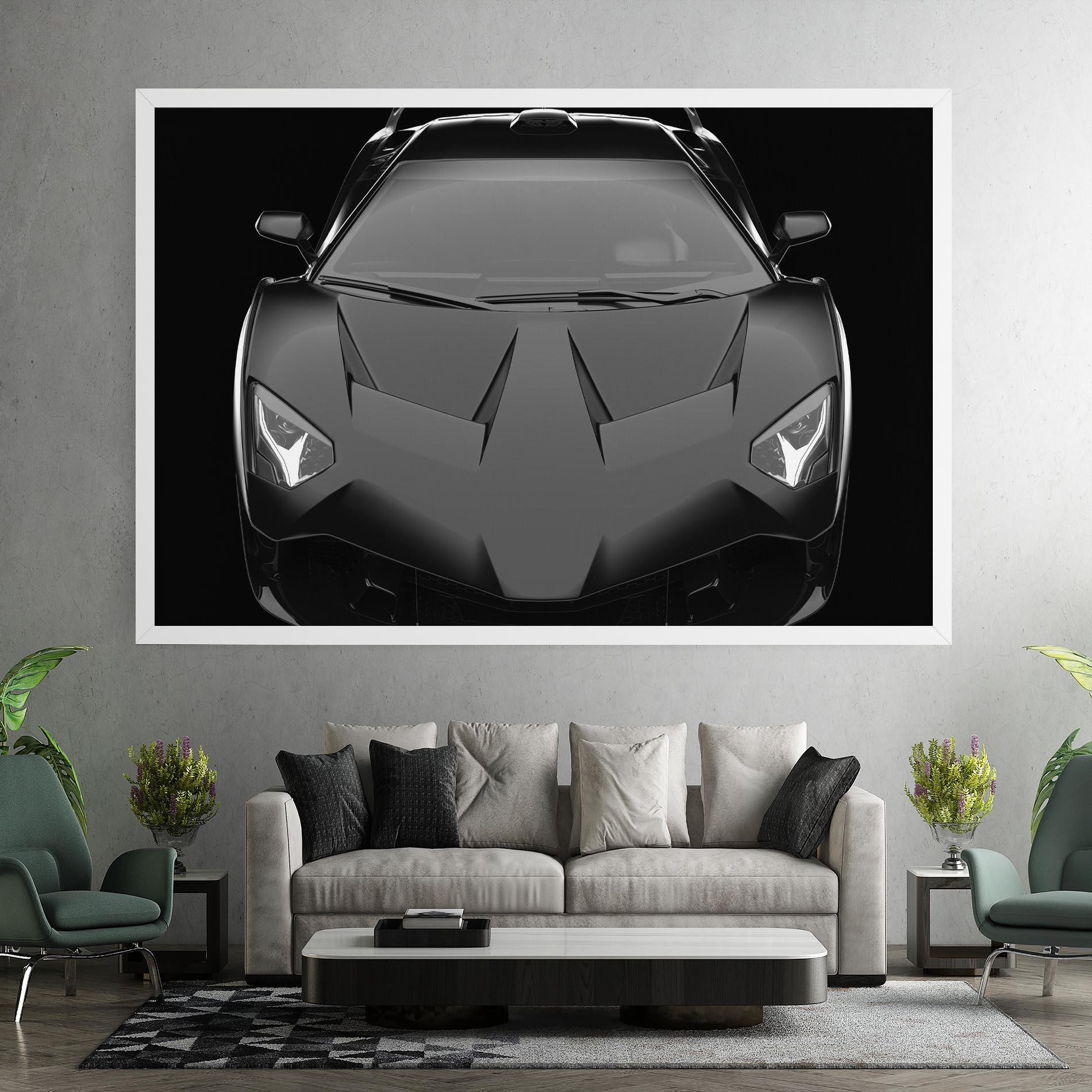Картина на платно Black Matte Lambo mockup 7