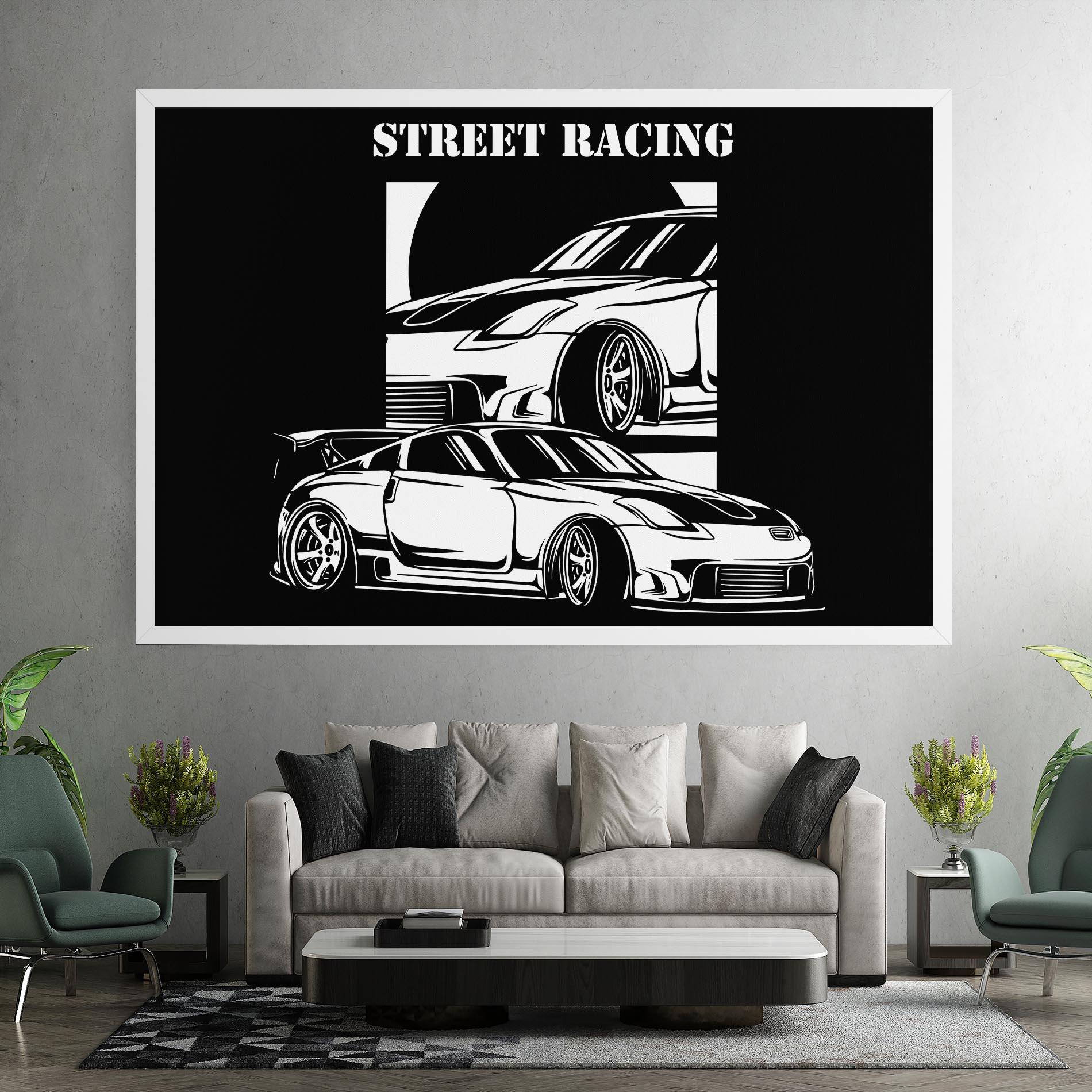 Картина на платно Car Street Racing mockup 7