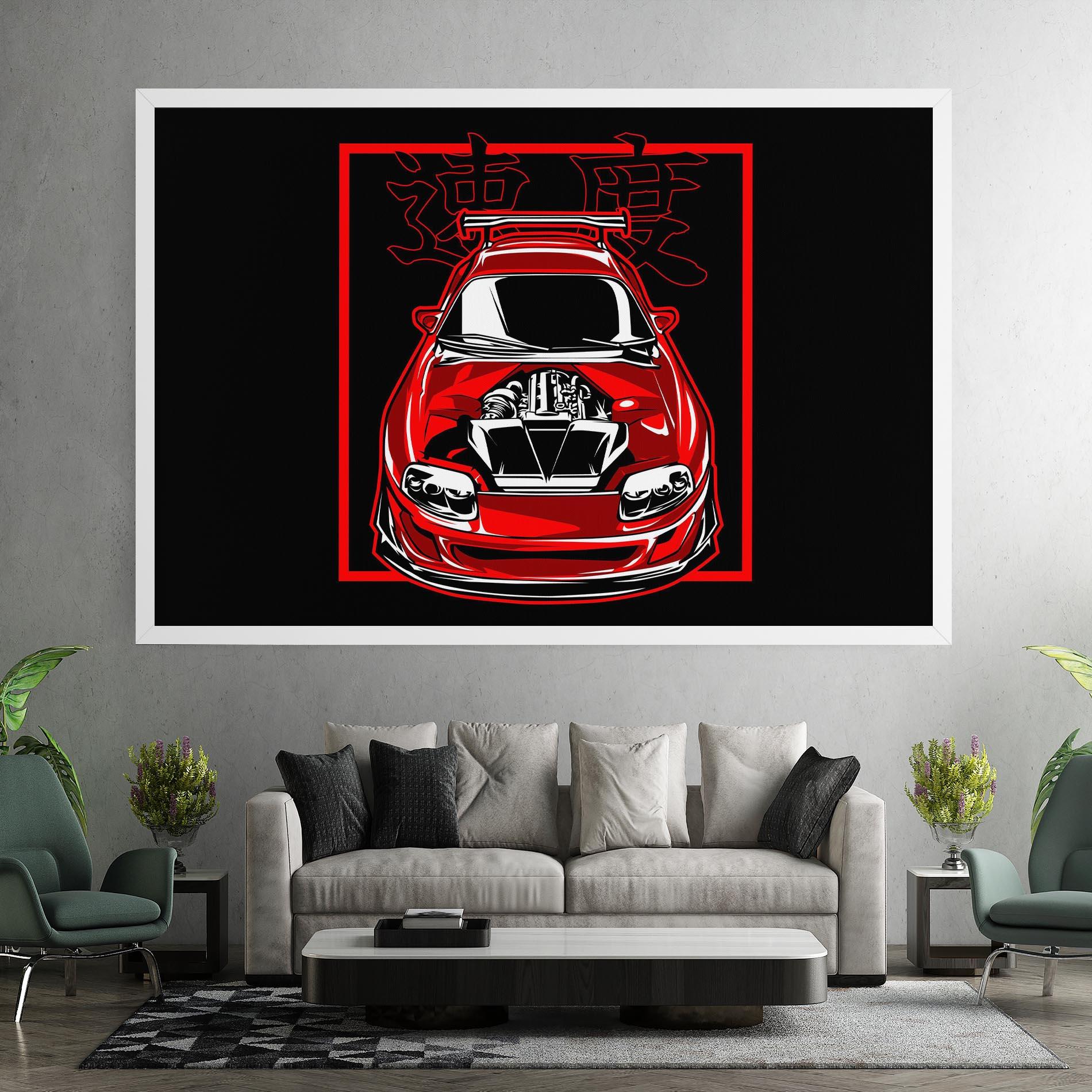 Картина на платно Japanese Red Car mockup 7