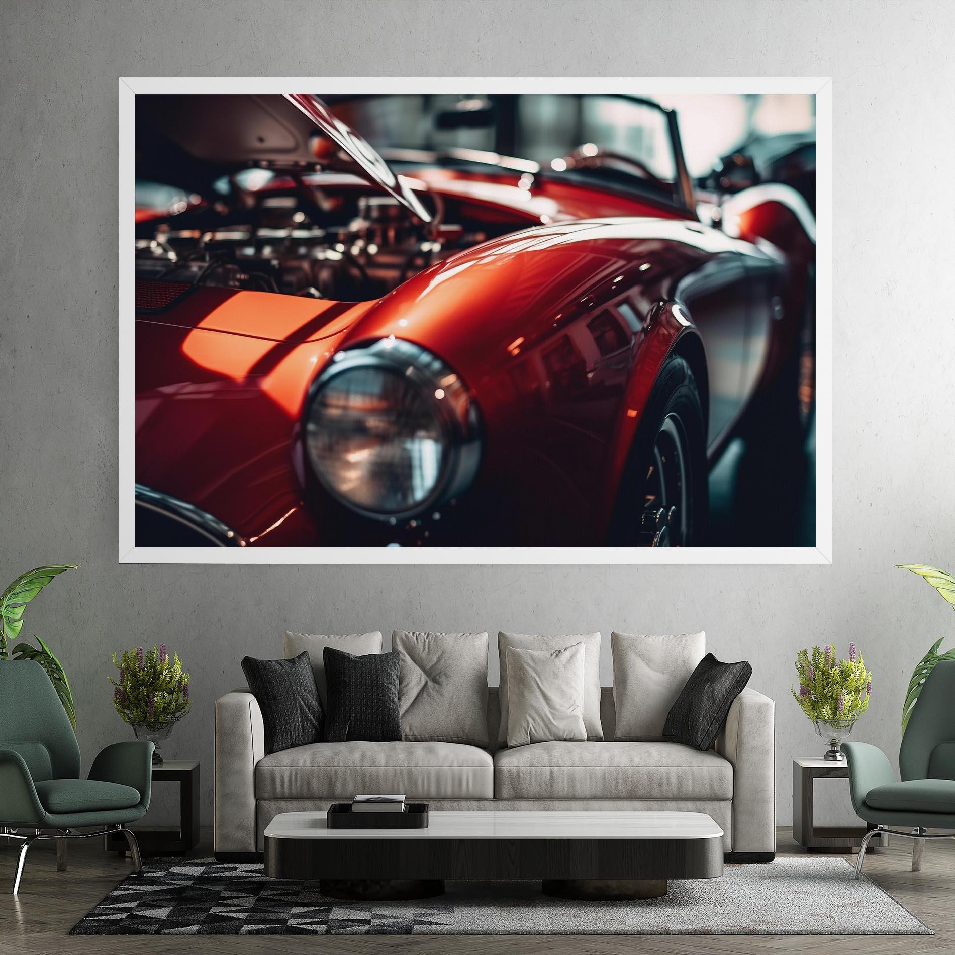 Картина на платно Old Vintage Red Car mockup 7