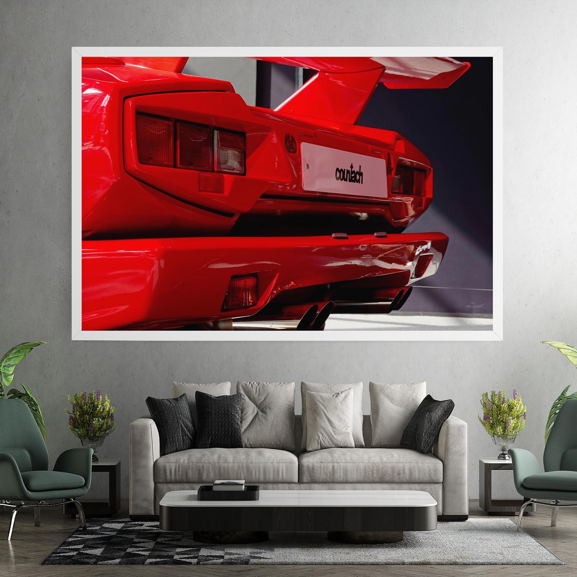 Картина на платно Red Rear Countach mockup 7