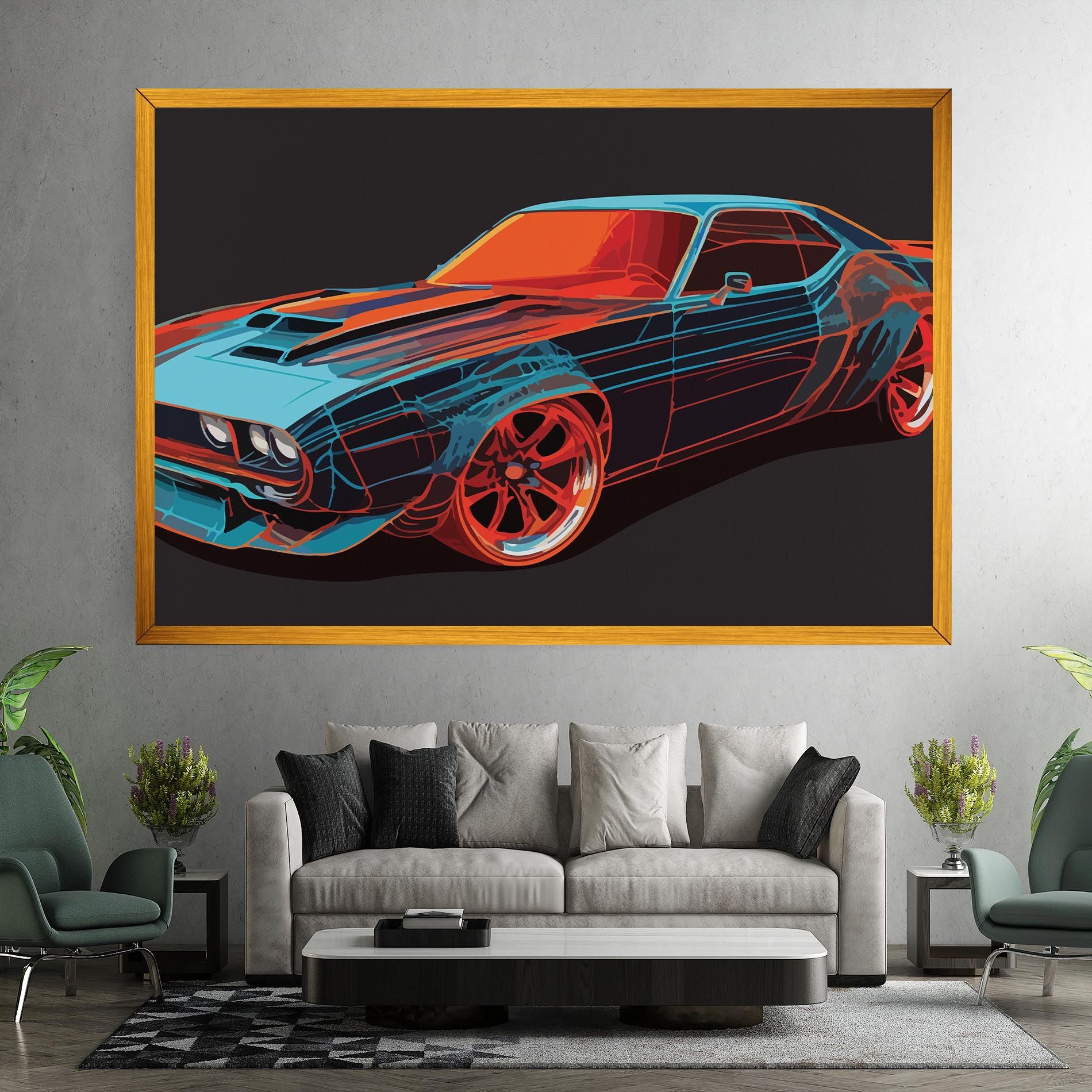 Blue Orange Car mockup 7