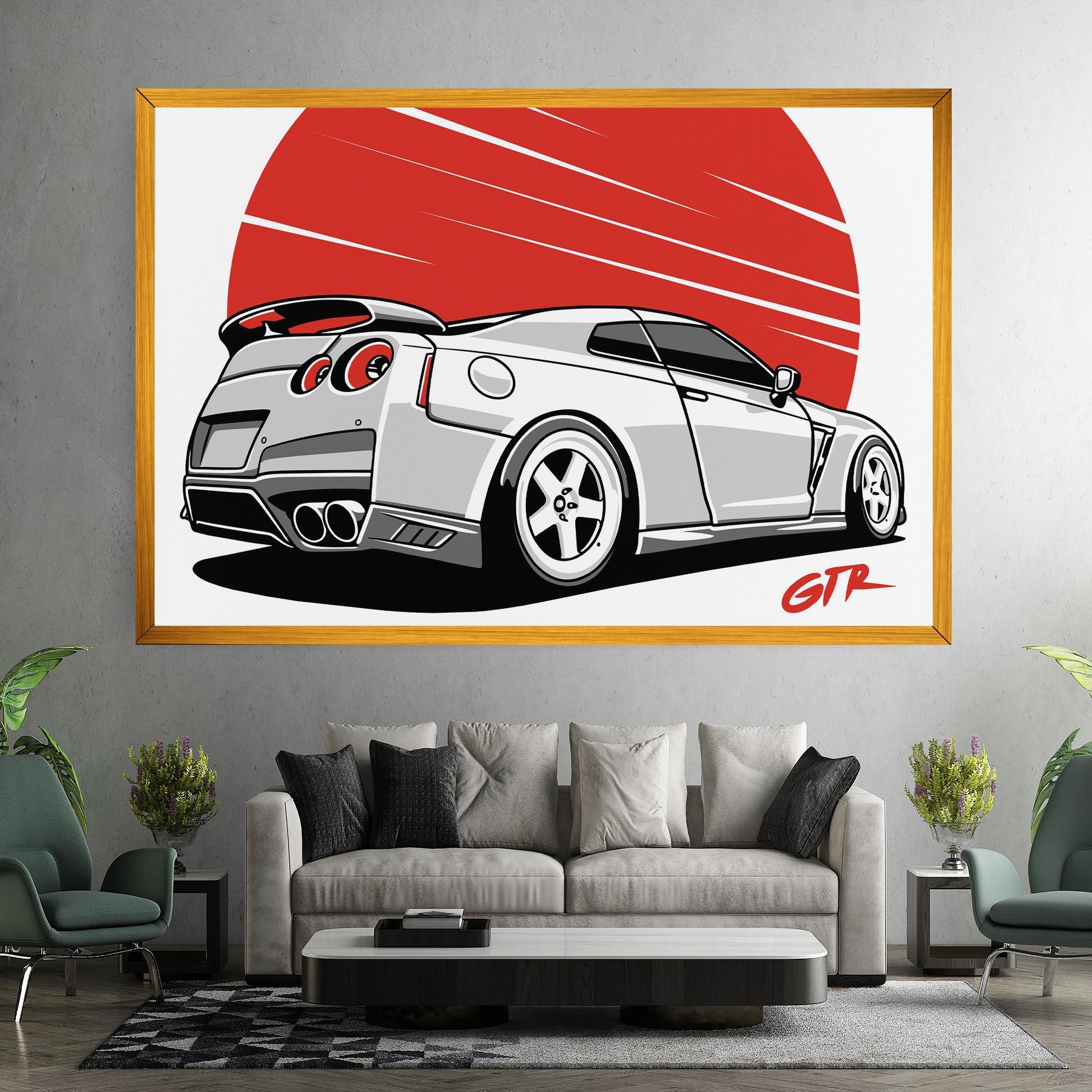 Картина на платно Grey Gtr Car mockup 7