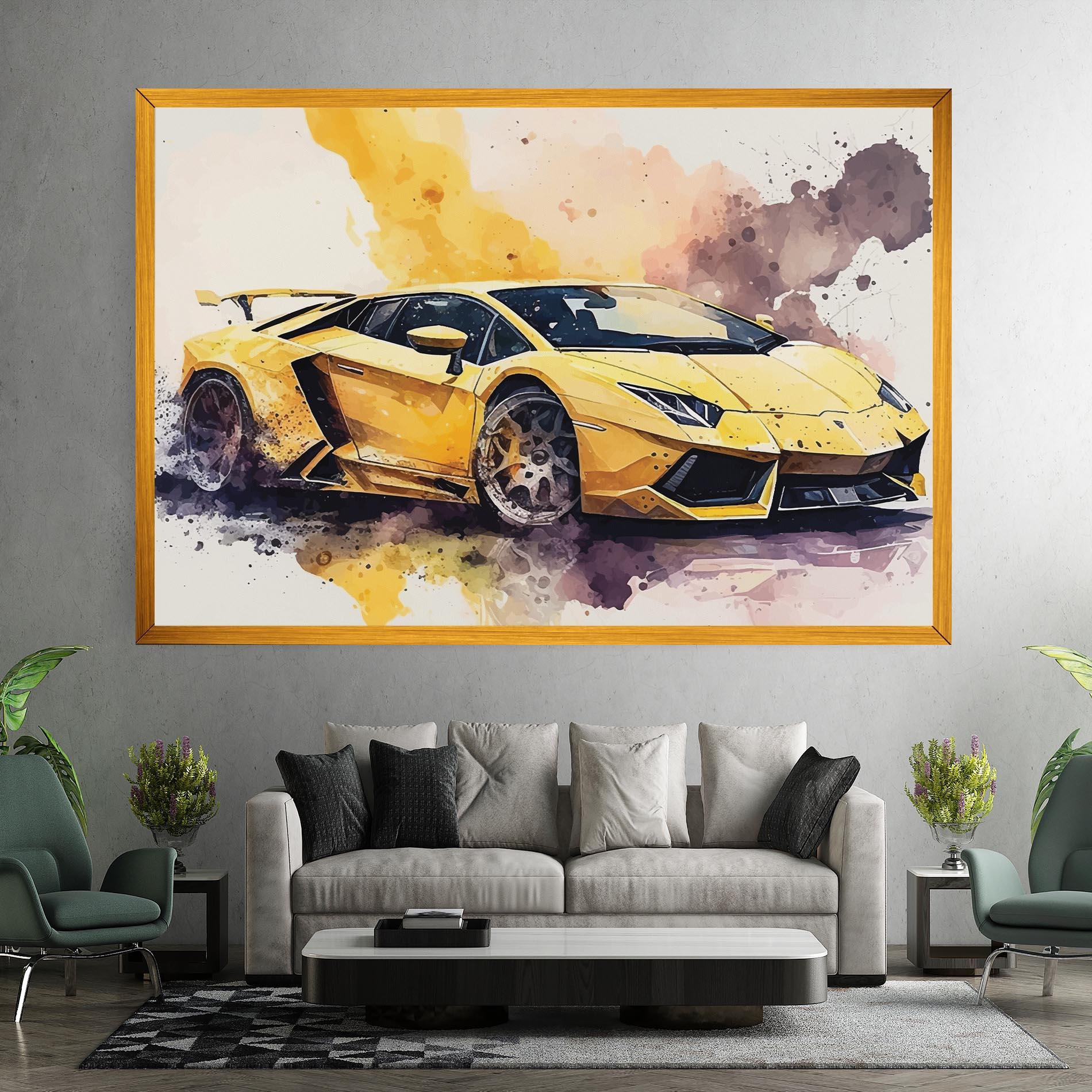 Картина на платно Watercolor Sport Car mockup 7