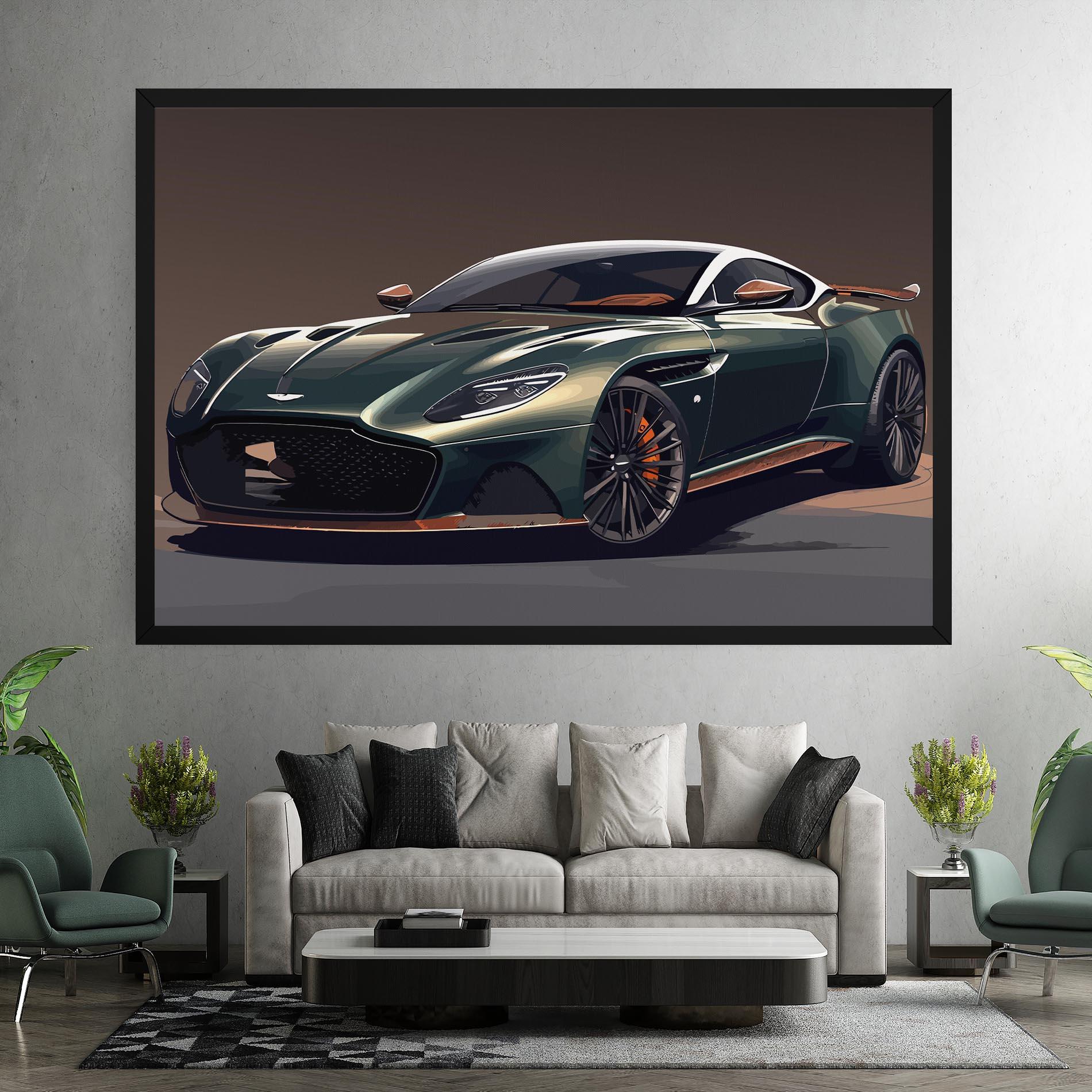 Картина на платно Dark Green Car mockup 7