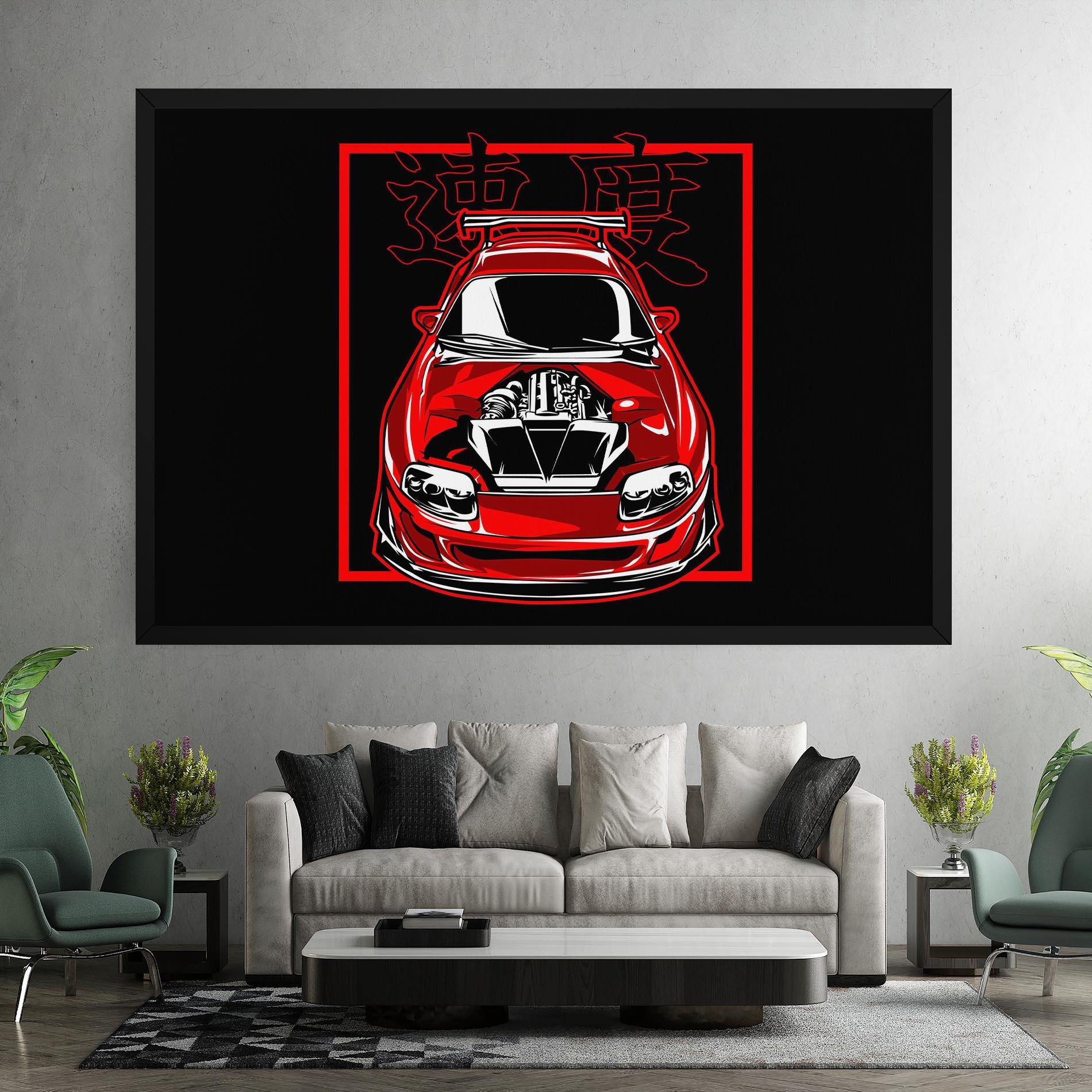 Картина на платно Japanese Red Car mockup 7