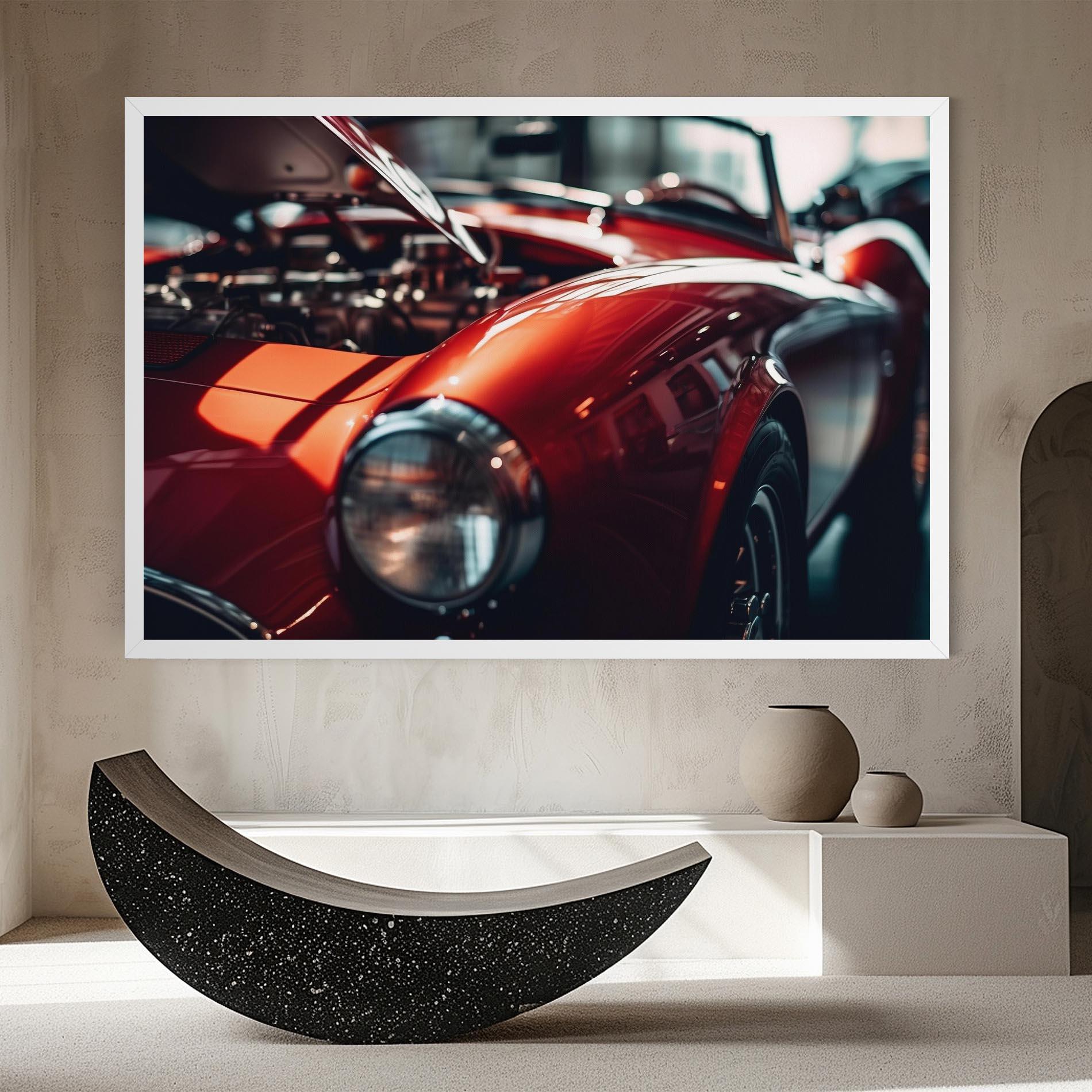 Картина на платно Old Vintage Red Car mockup 8