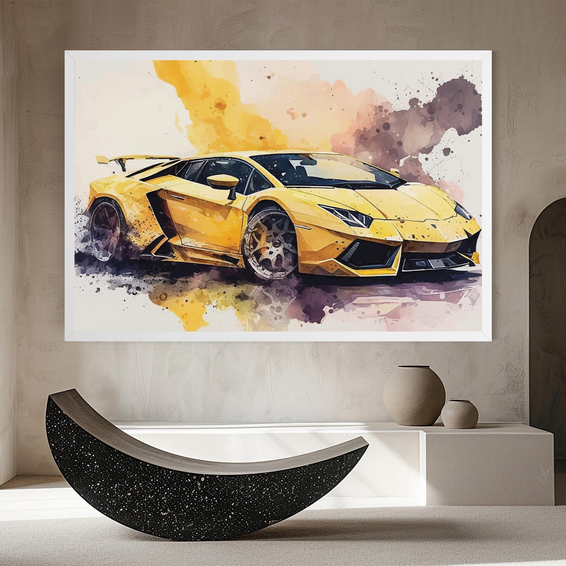 Картина на платно Watercolor Sport Car mockup 8
