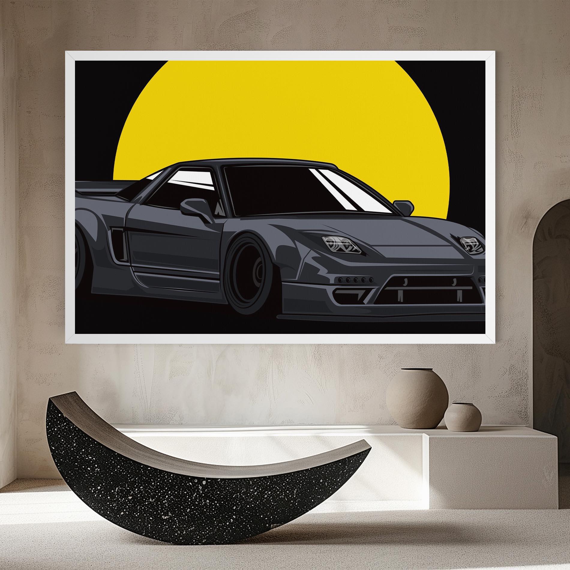 Картина на платно Yellow Sun Car mockup 8