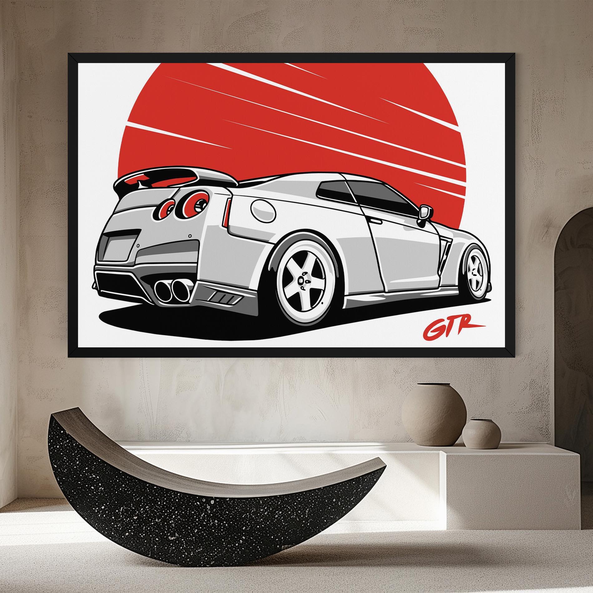 Картина на платно Grey Gtr Car mockup 8
