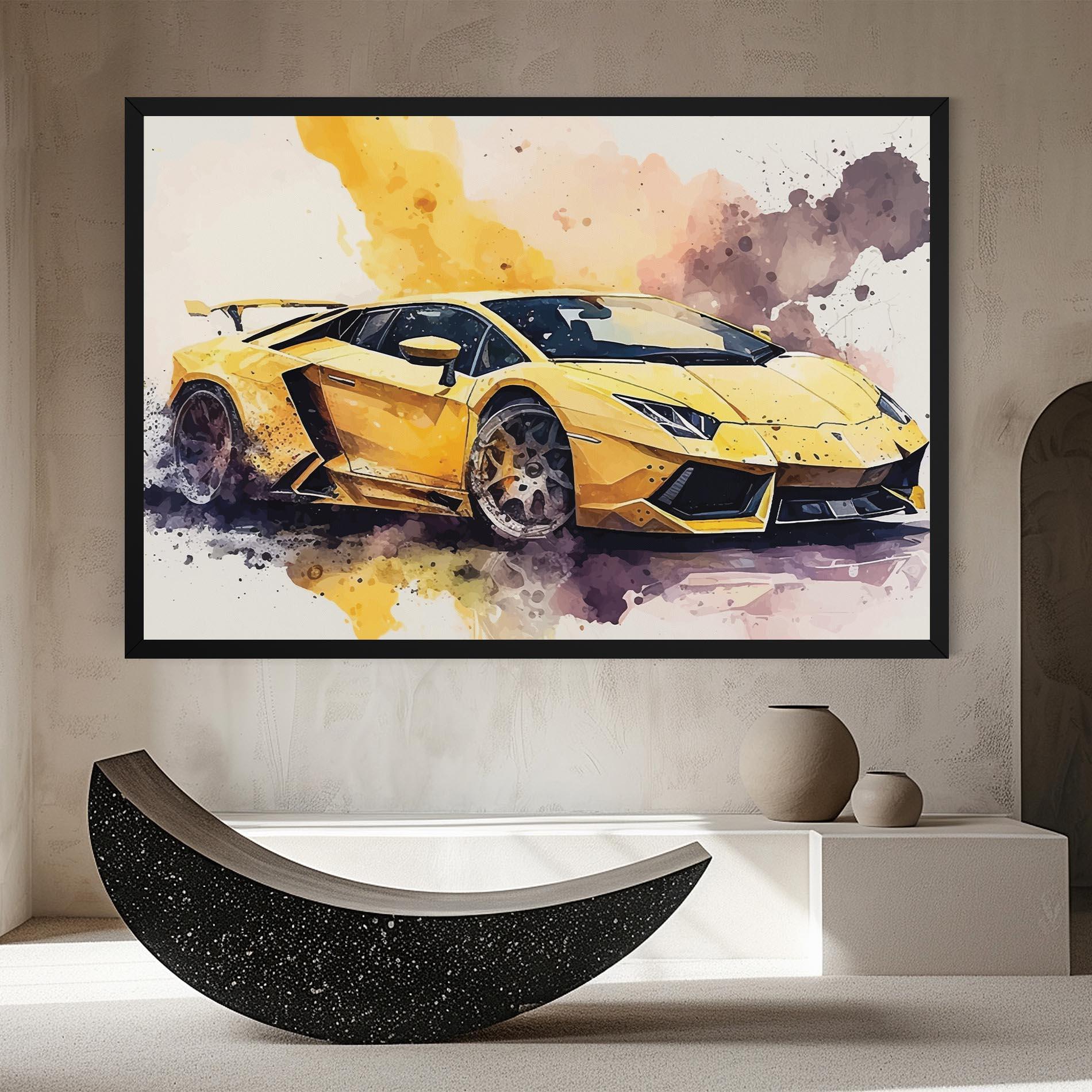 Картина на платно Watercolor Sport Car mockup 8