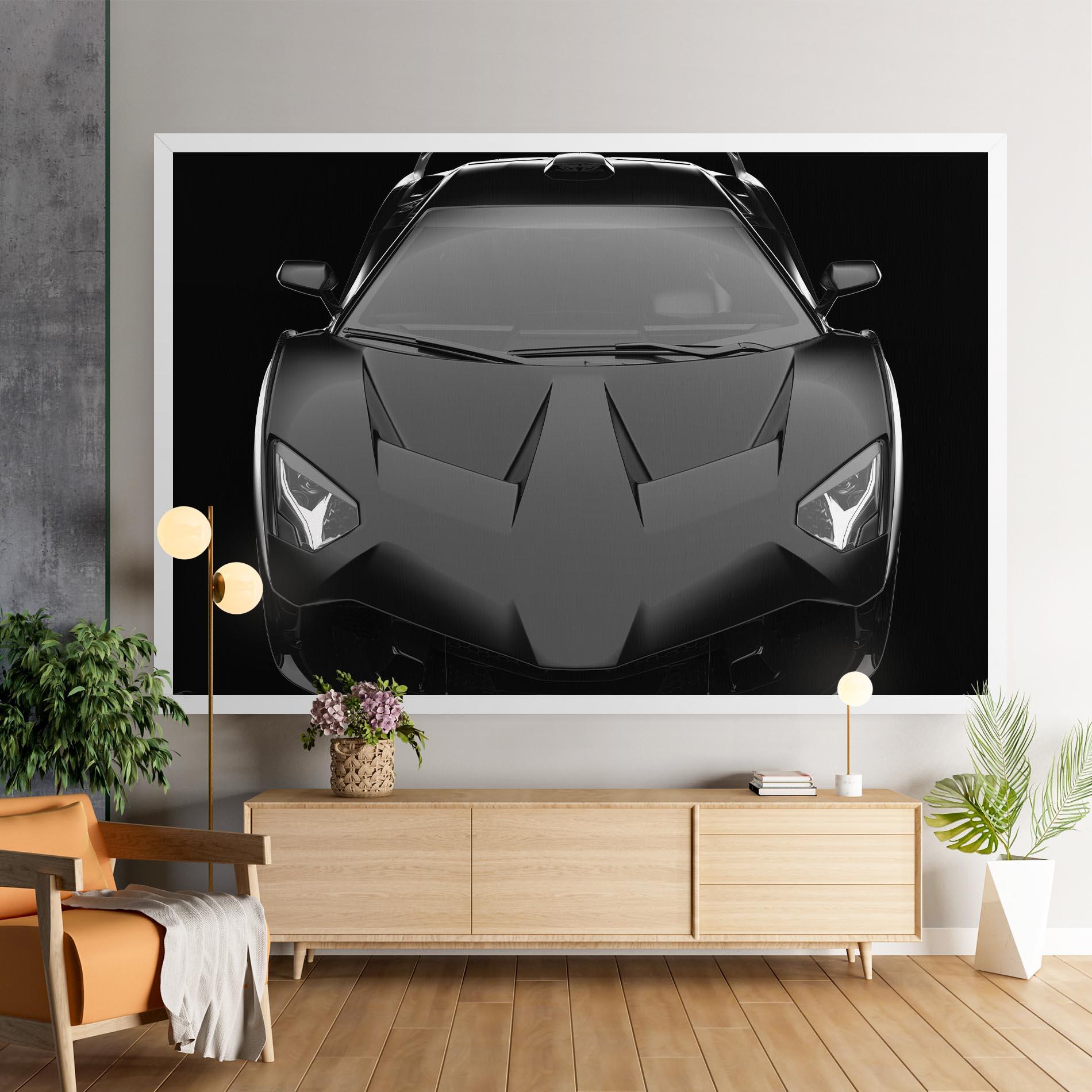 Картина на платно Black Matte Lambo mockup 9