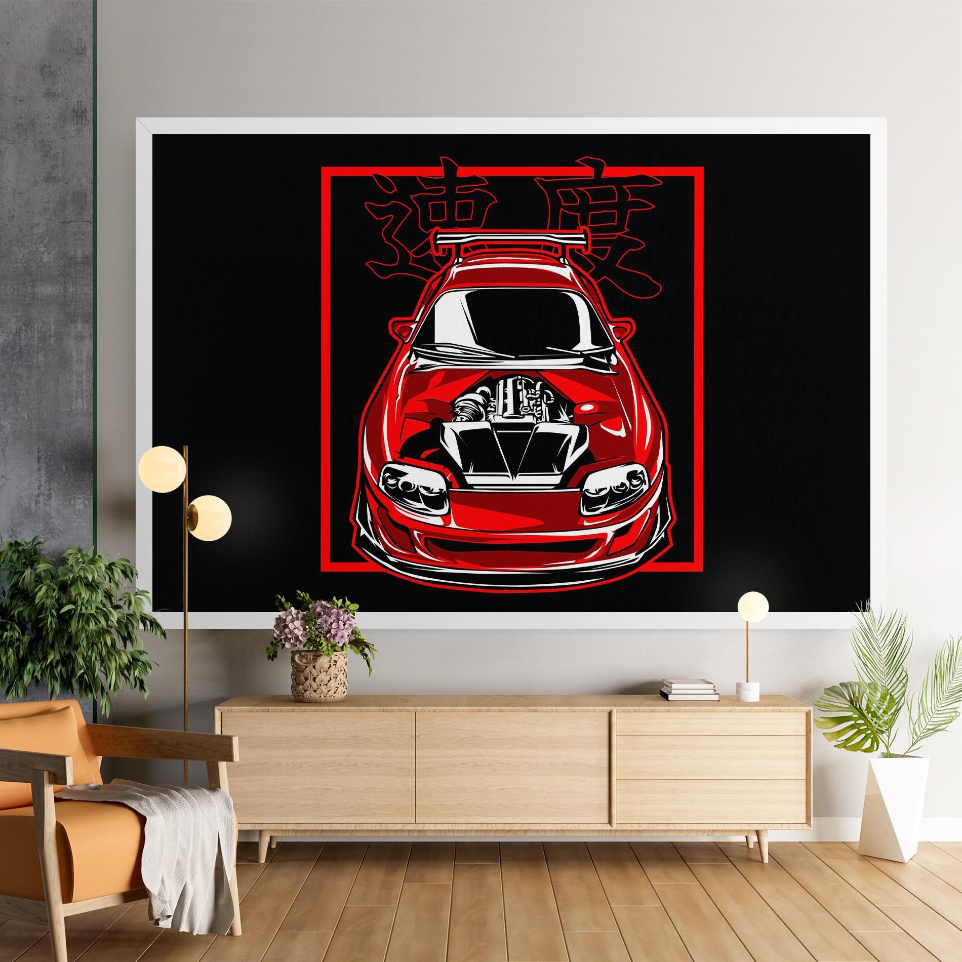 Japanese Red Car mockup 9
