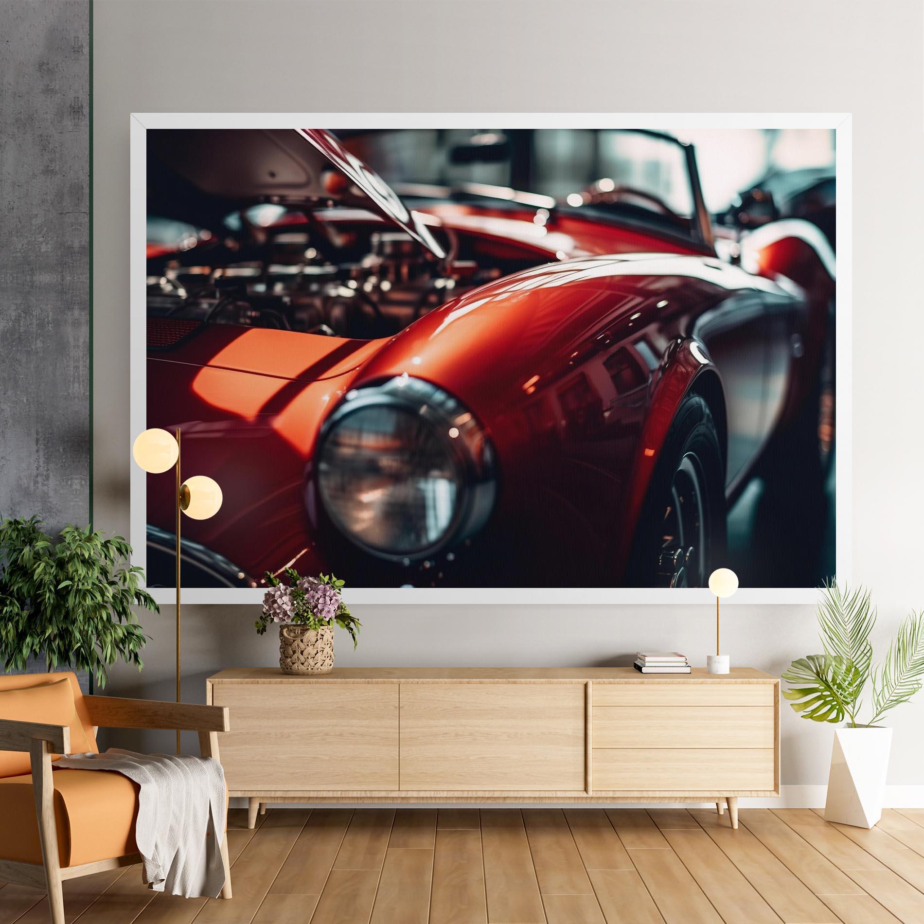 Картина на платно Old Vintage Red Car mockup 9