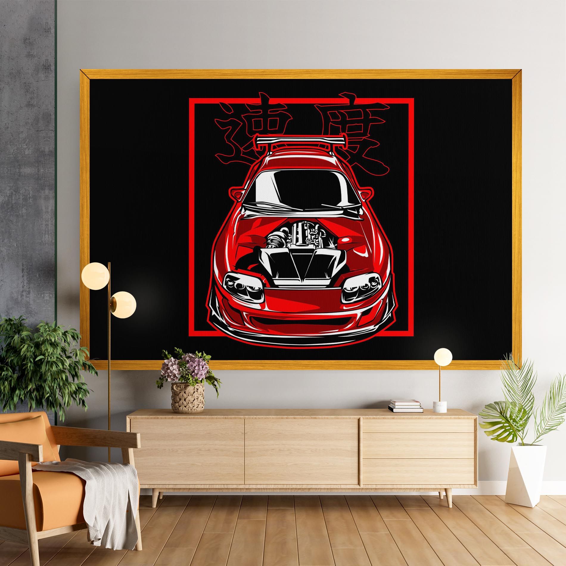Japanese Red Car mockup 9