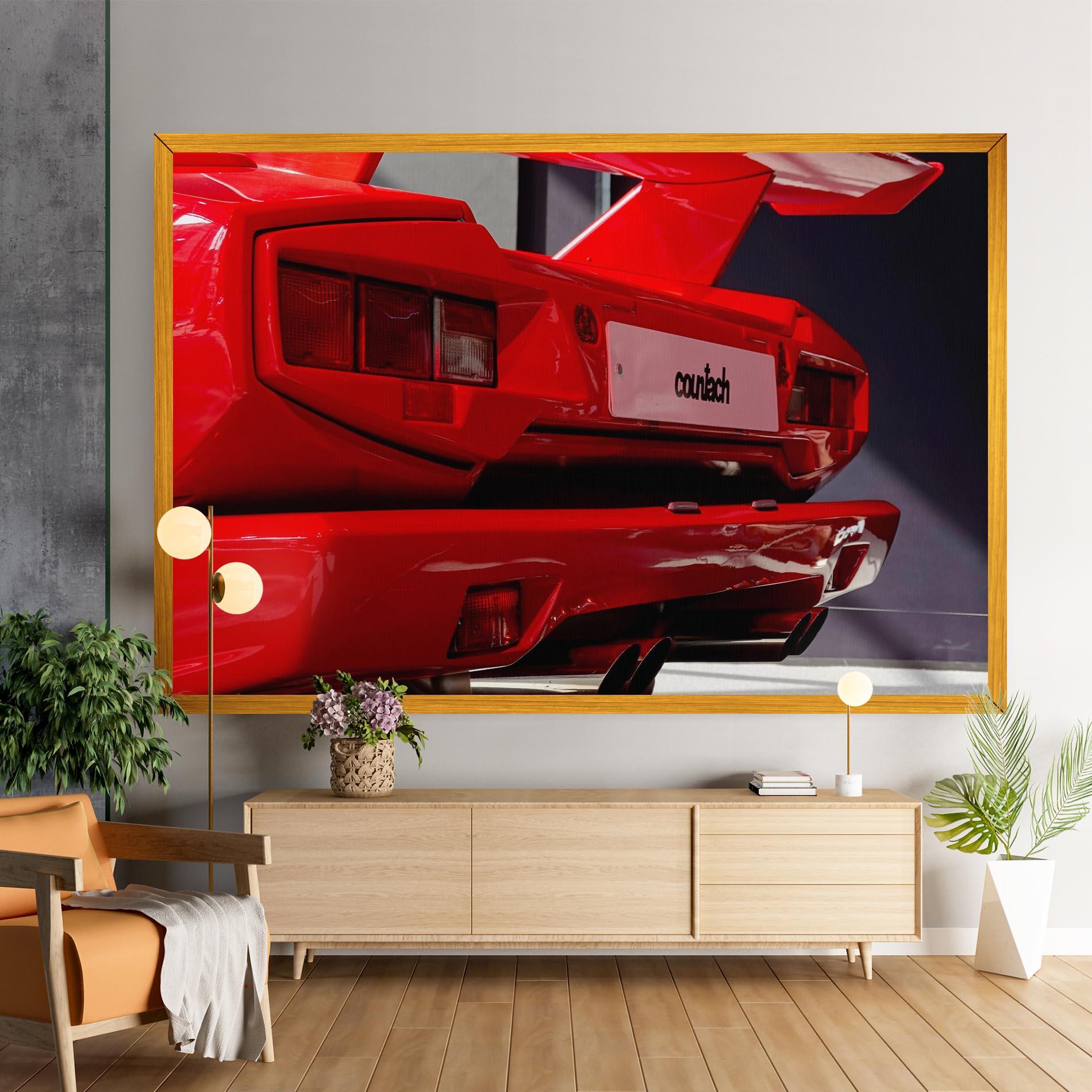 Картина на платно Red Rear Countach mockup 9