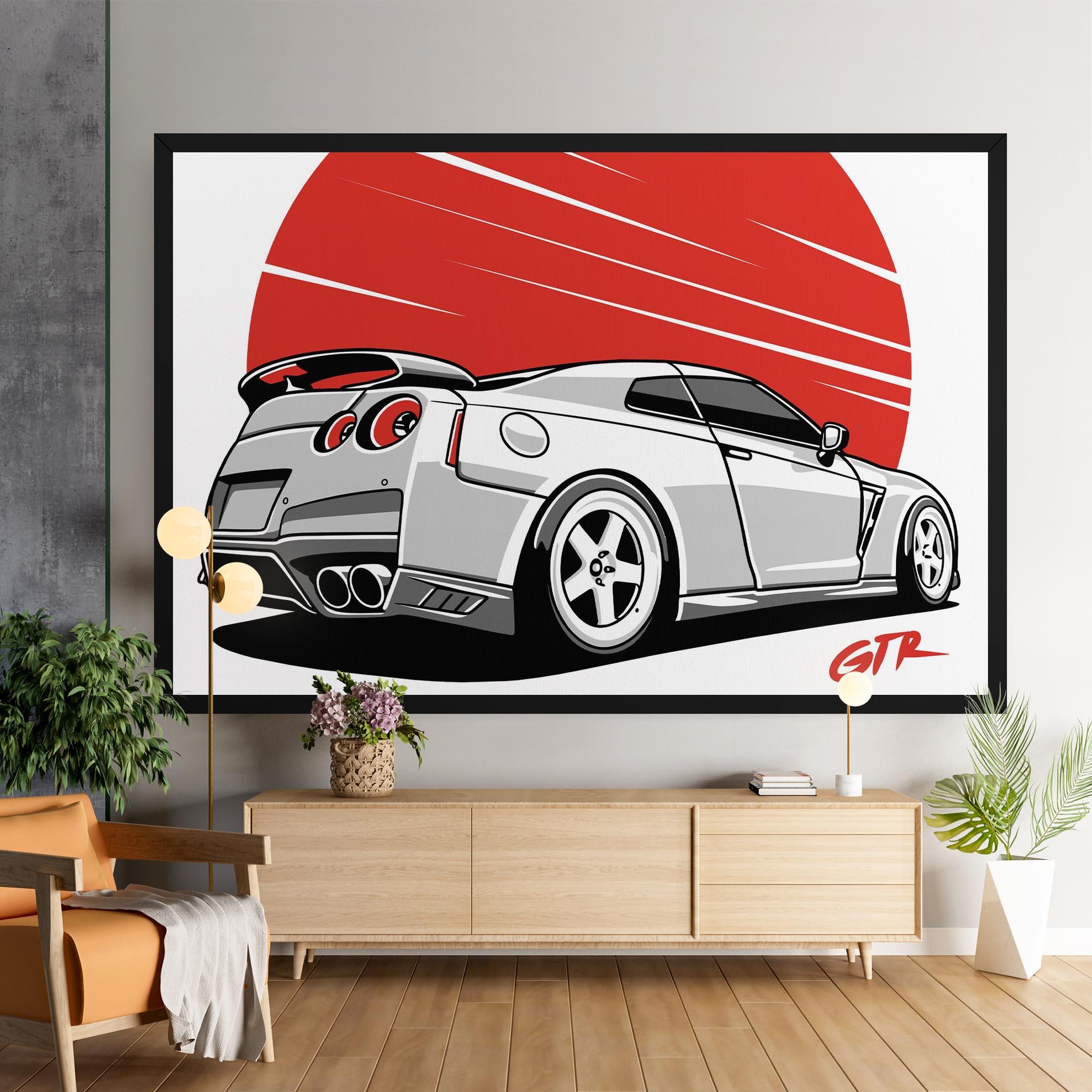 Картина на платно Grey Gtr Car mockup 9
