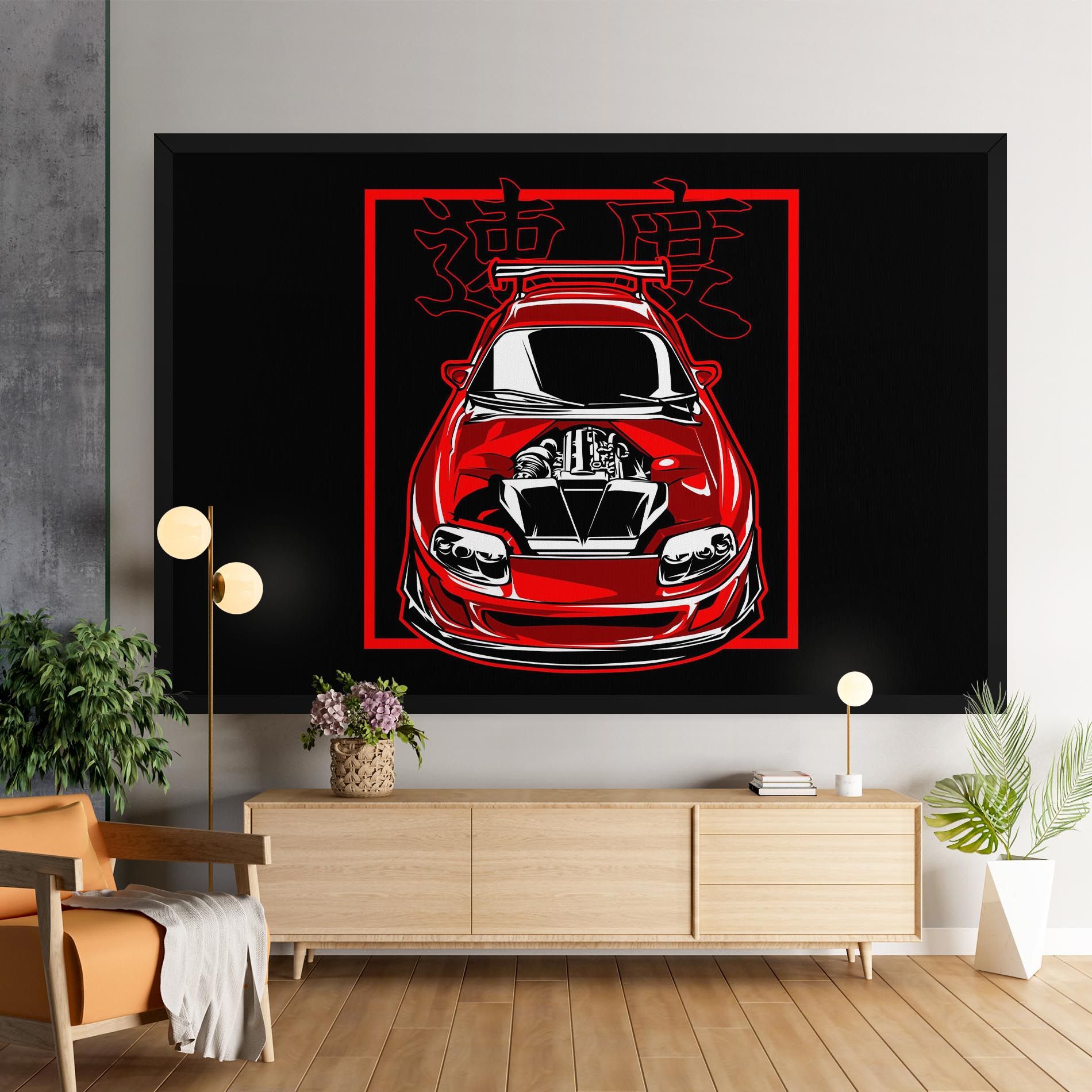 Japanese Red Car mockup 9