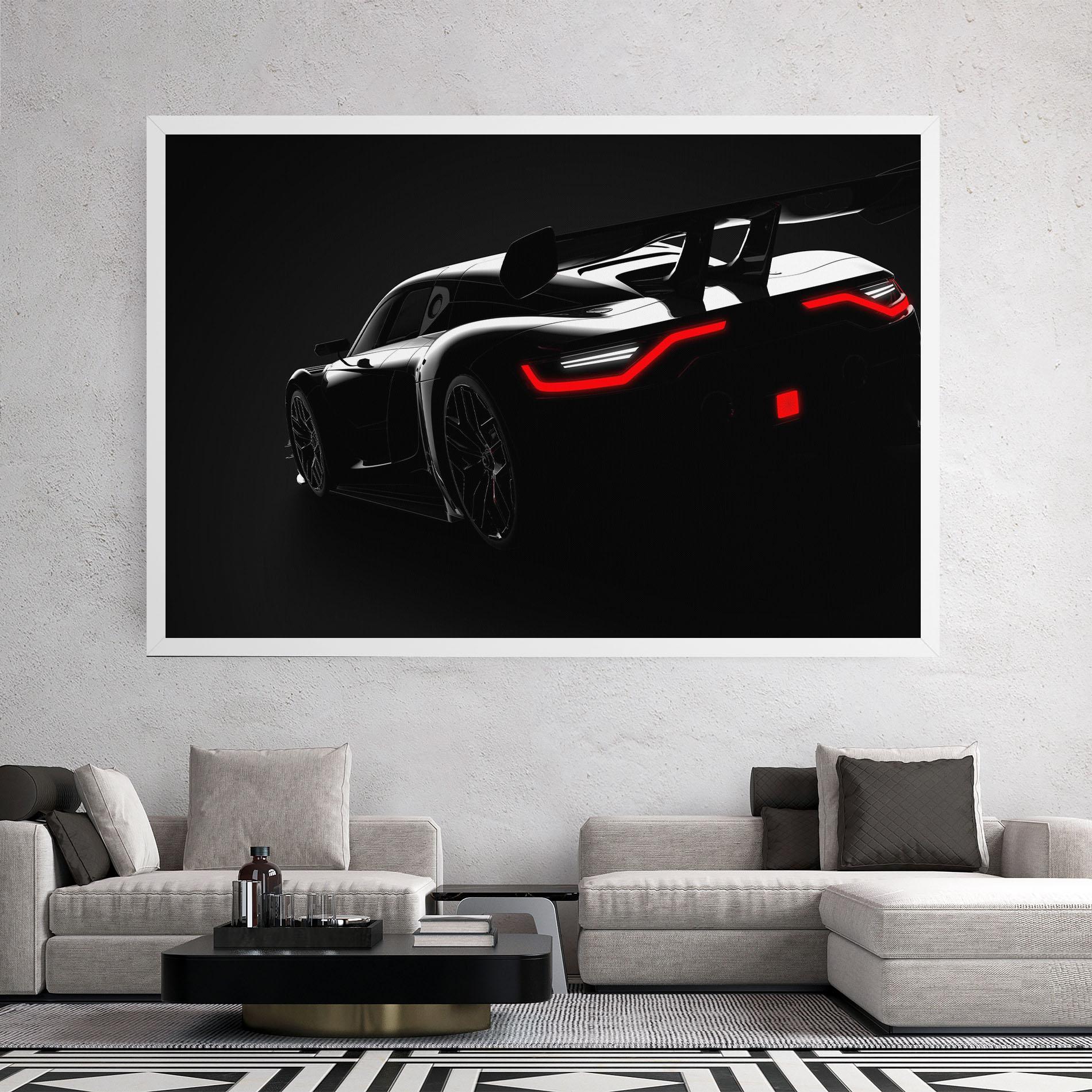 Картина на платно Black Hypercar Car mockup 2