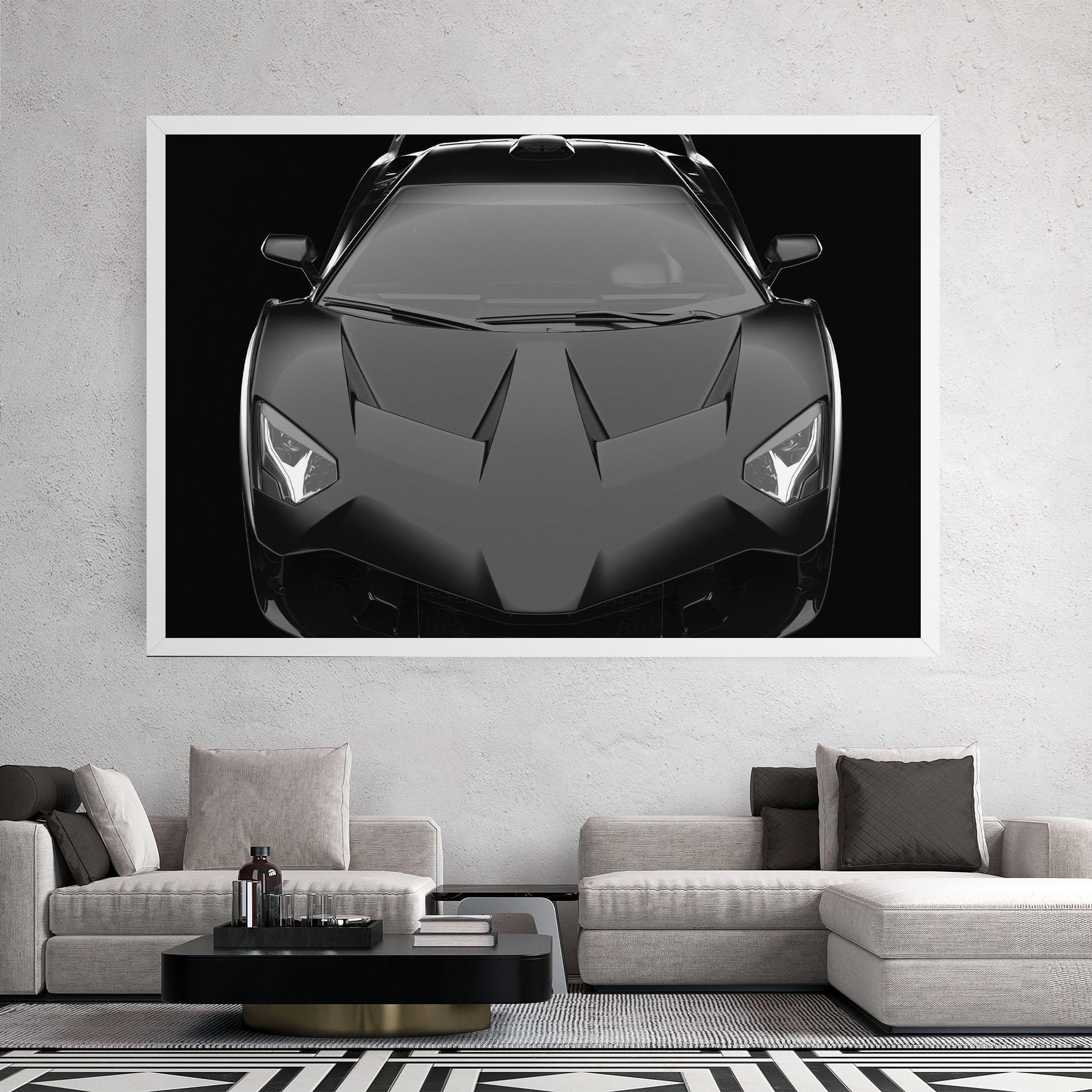 Картина на платно Black Matte Lambo mockup 2