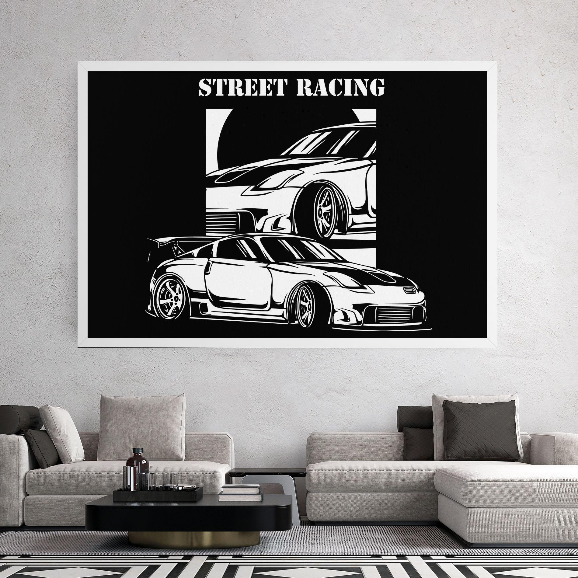 Картина на платно Car Street Racing mockup 2