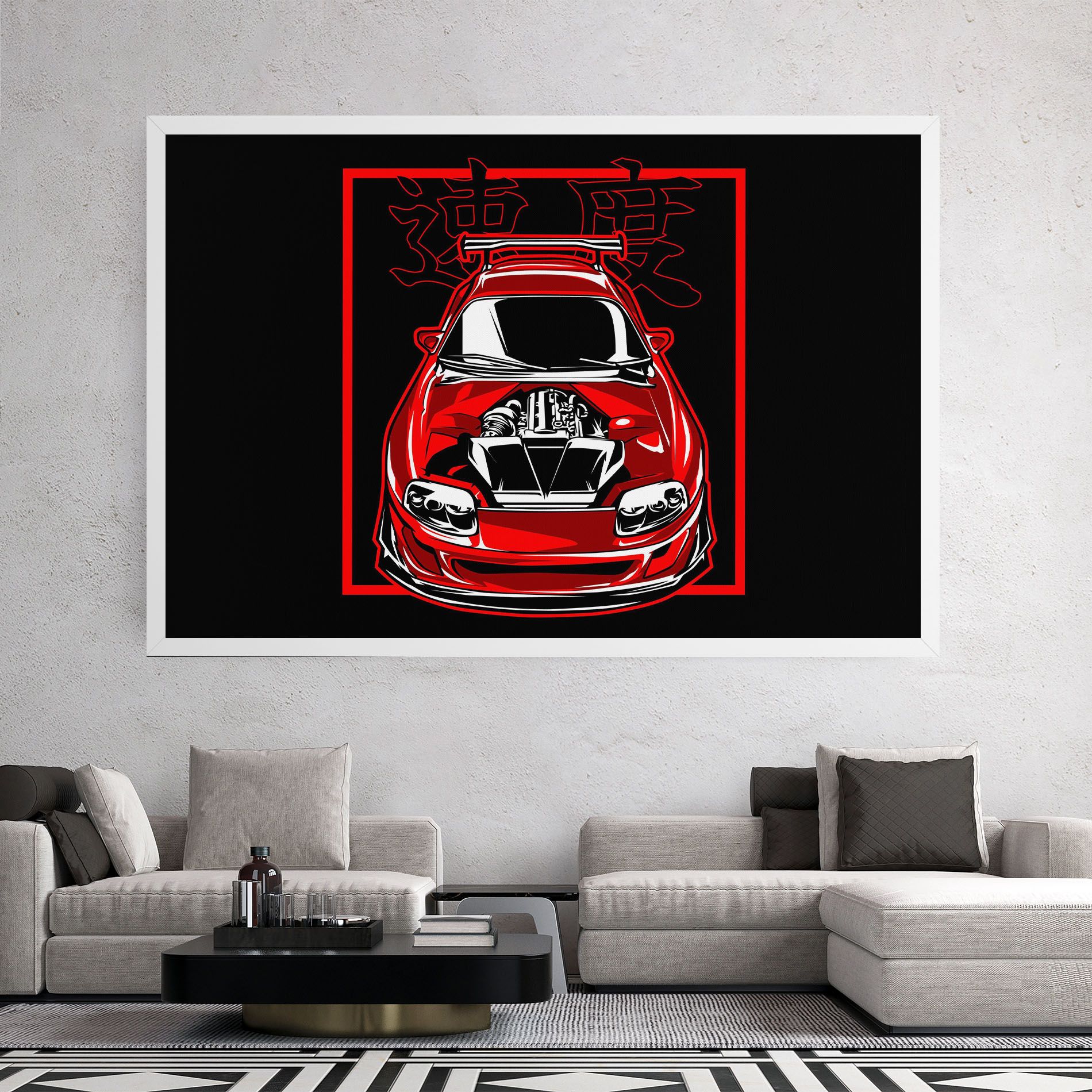 Japanese Red Car mockup 2