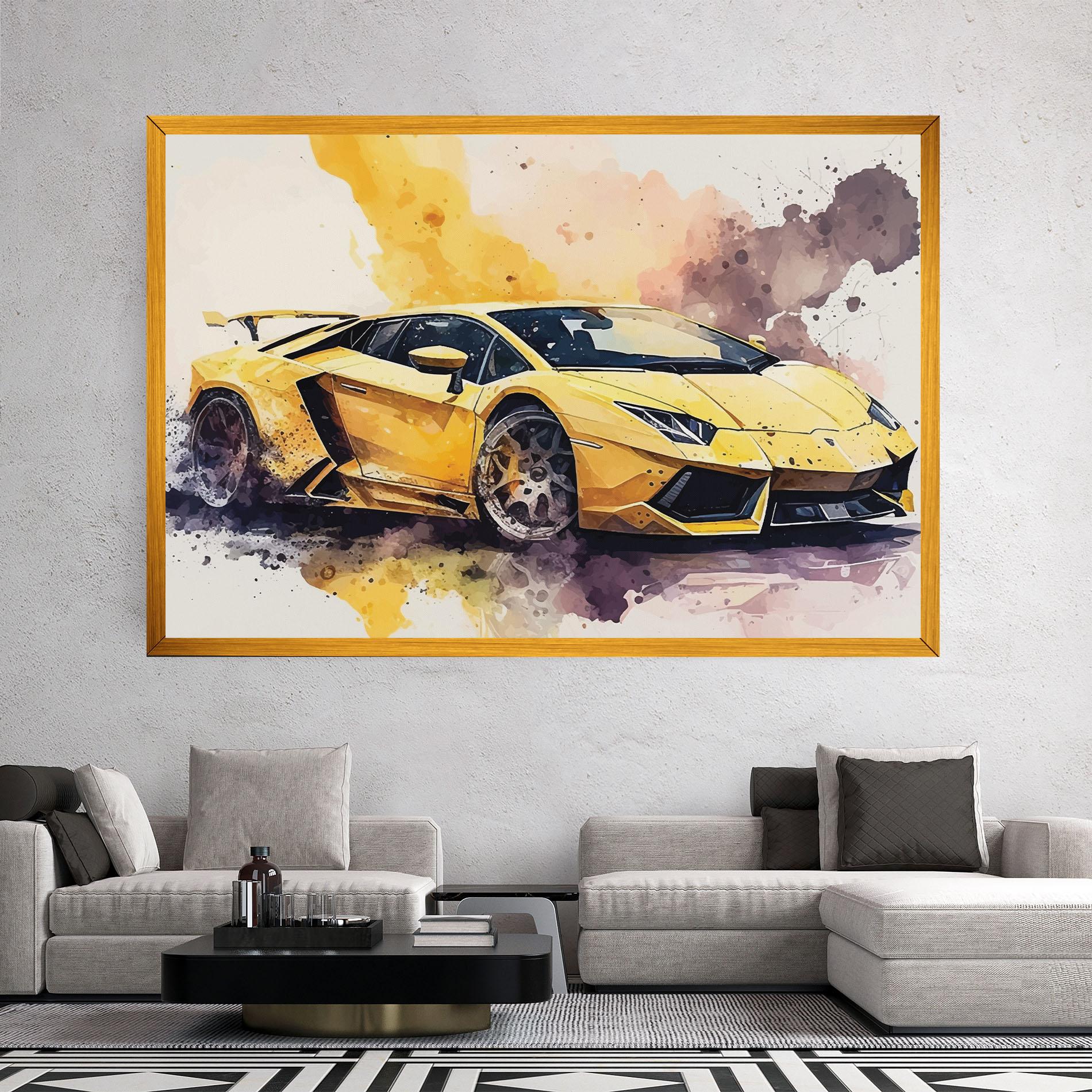 Картина на платно Watercolor Sport Car mockup 2