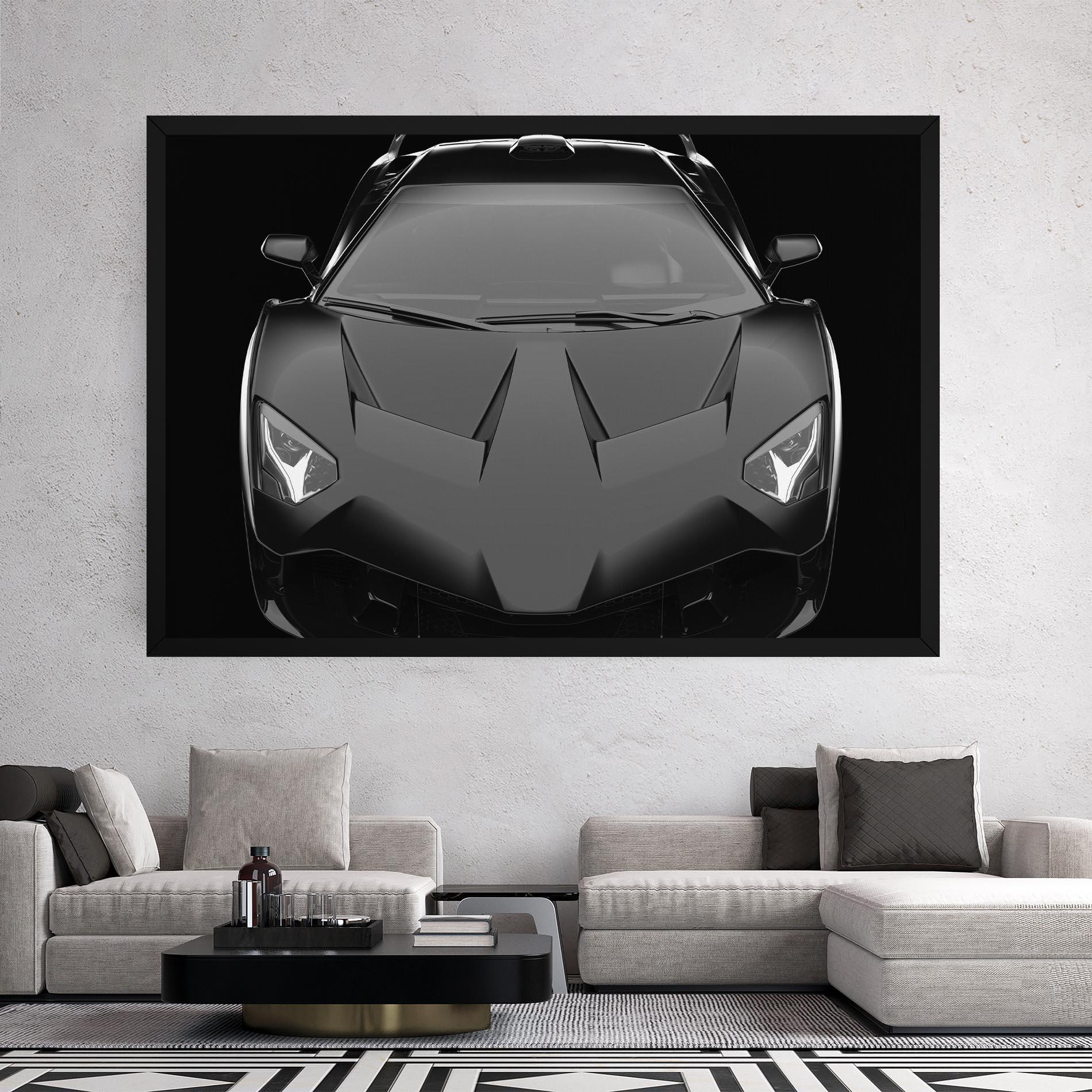 Картина на платно Black Matte Lambo mockup 2